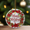 Personalized Handmade Holiday Ceramic Ornament – Festive Wreath Design with Custom Text Options - Image 3