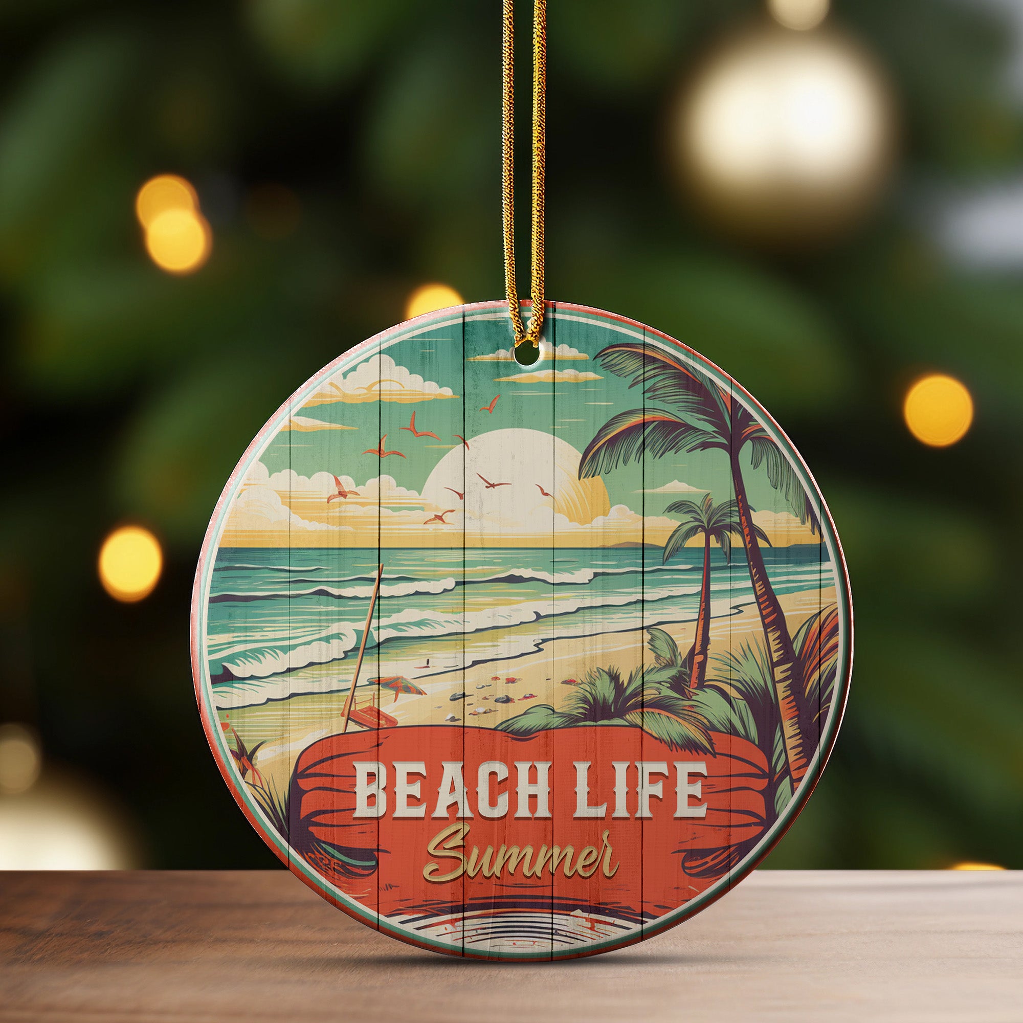 Personalized "Beach Life Summer" Handmade Ceramic Ornament - Vibrant Coastal Design for Unique Gift-Giving - Image 3