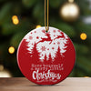 Personalized Merry Little Christmas Ceramic Ornament – Custom Holiday Gift for Family and Friends, Red and White Design - Image 3