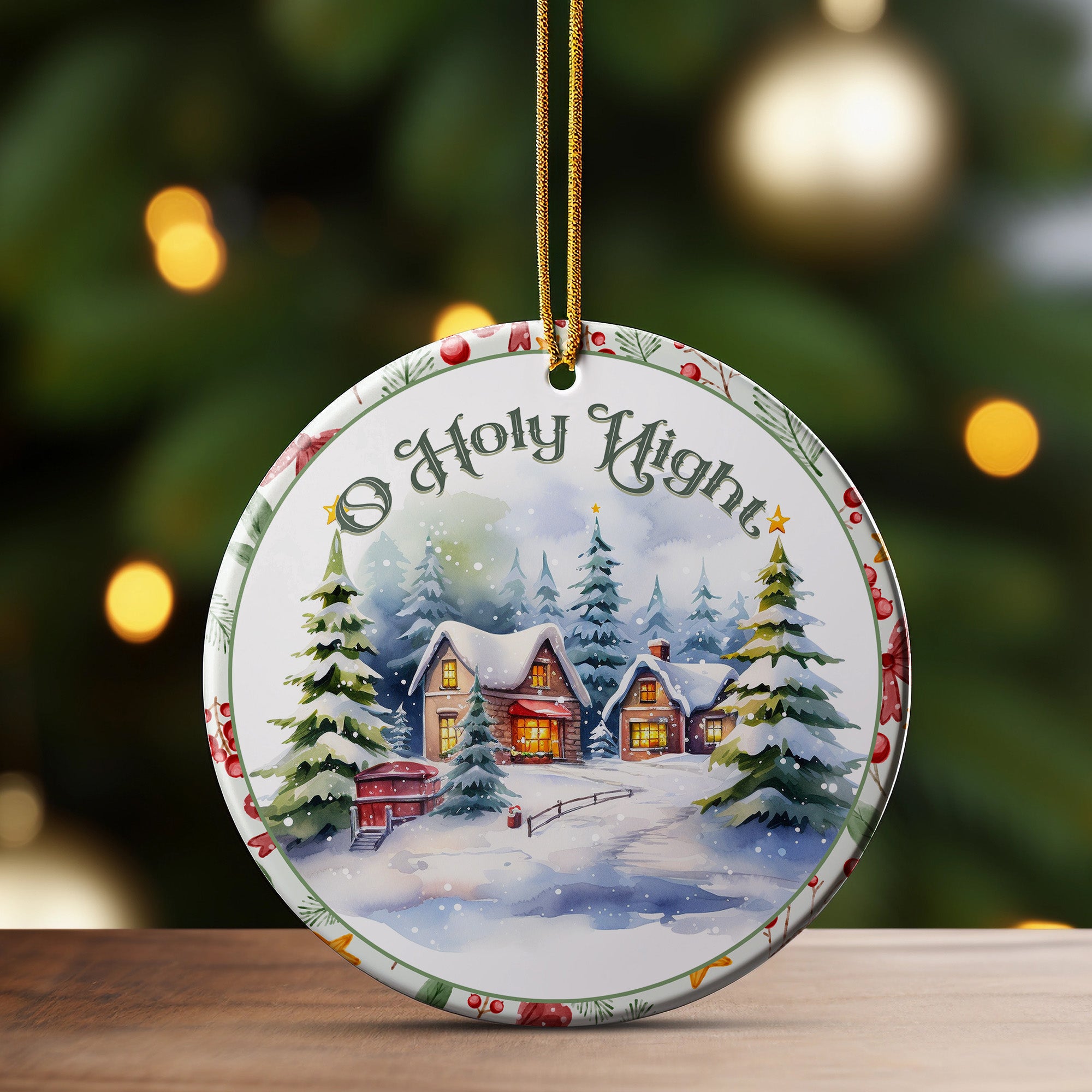 Personalized "O Holy Night" Ceramic Christmas Ornament – Handcrafted Holiday Decor for a Heartwarming Gift - Image 3