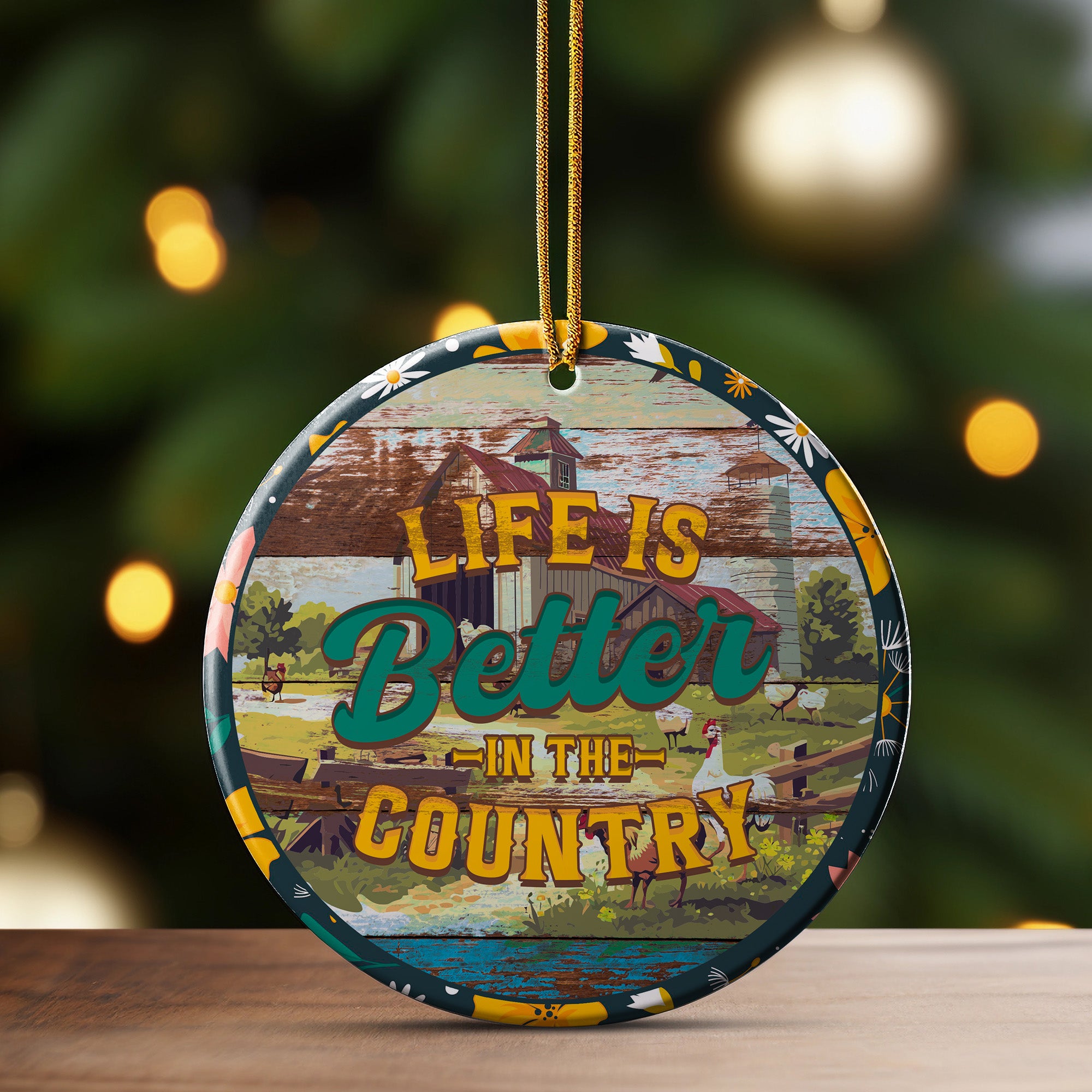 Personalized Rustic Ceramic Ornament - "Life is Better in the Country" - Perfect for Home Decor or Gift Giving - Image 3