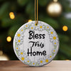Personalized Daisy Wreath Ceramic Ornament - "Bless This Home" Rustic Charm for Every Room - Image 3