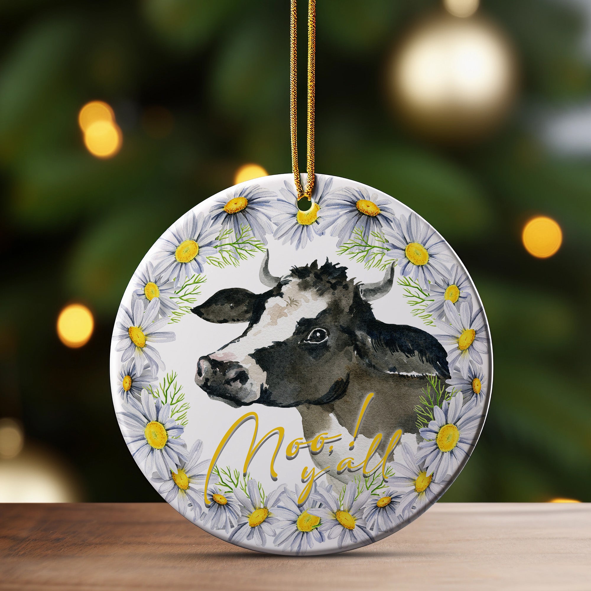 Personalized Ceramic Cow Ornament with Floral Design - Perfect Handmade Gift for Farmhouse Decor and Celebrations - Image 3