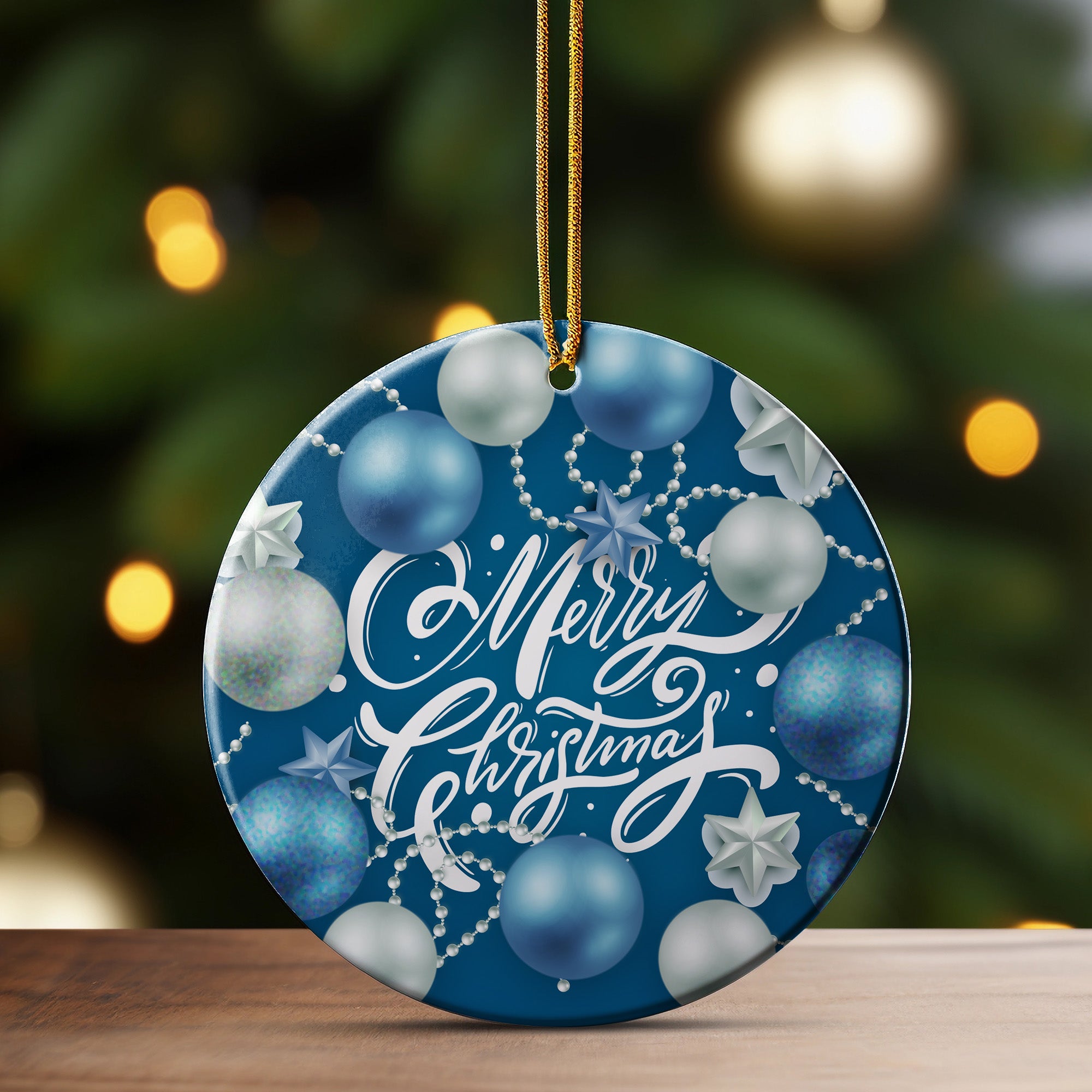 Elegant Personalized Merry Christmas Ceramic Ornament – Handcrafted Holiday Decor with Customization for the Perfect Gift - Image 3