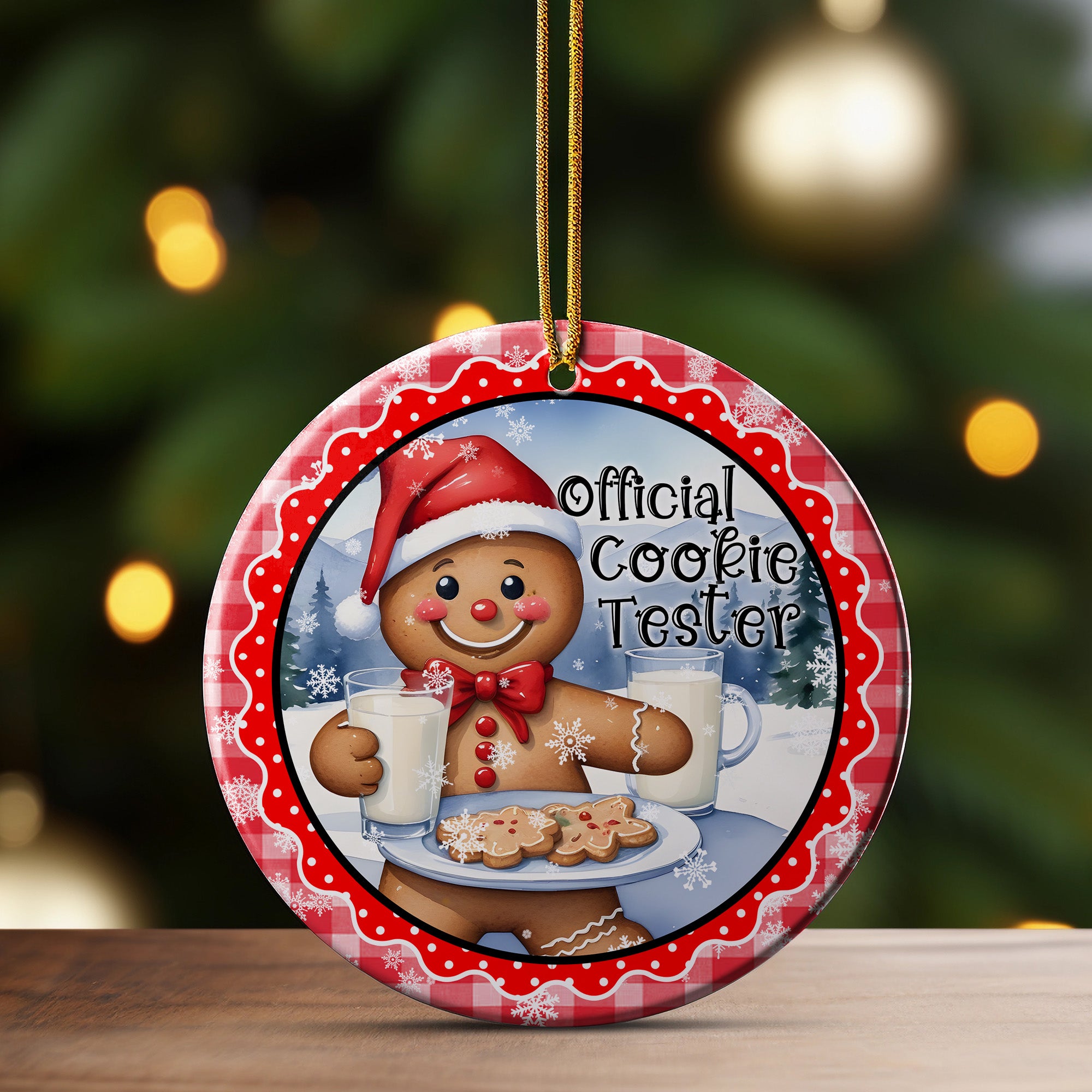 Personalized "Official Cookie Tester" Ceramic Ornament - Handcrafted Holiday Decor for Ultimate Festive Fun - Image 3