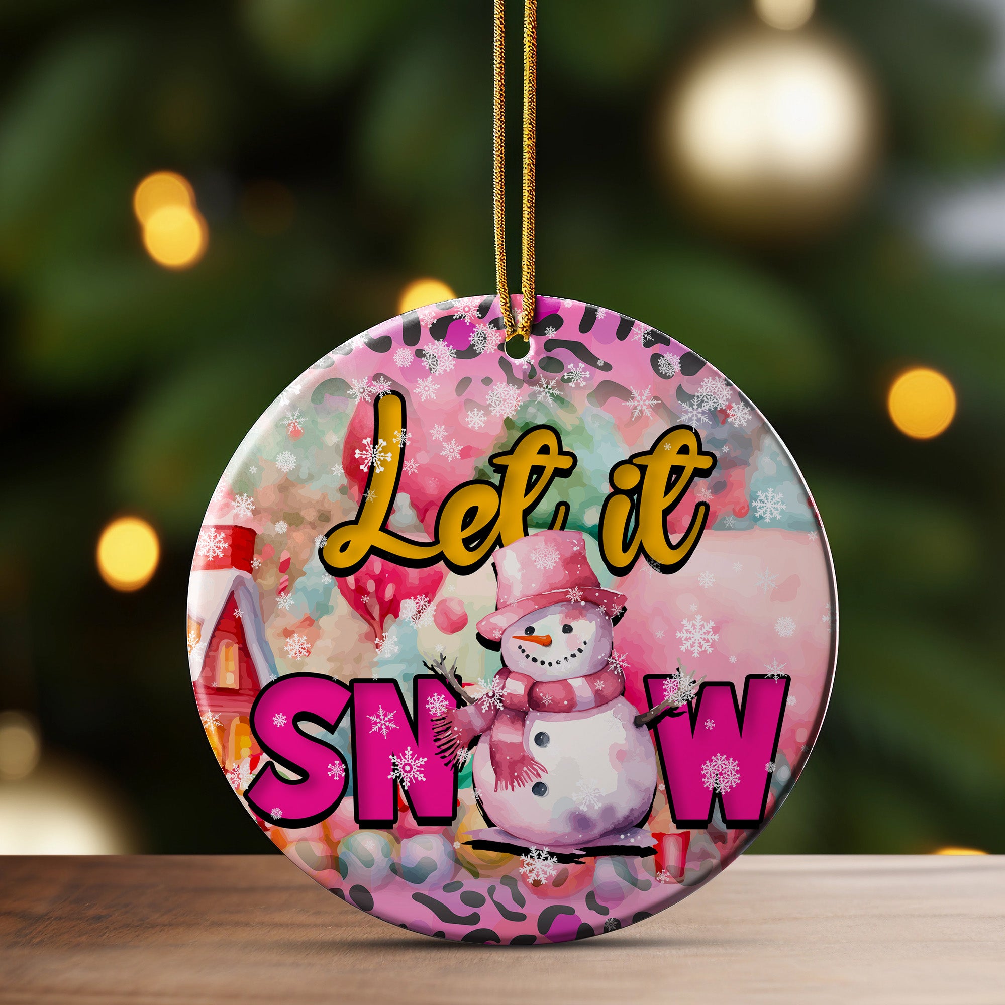 Personalized Ceramic Snowman Ornament – Customizable "Let it Snow" Winter Decor for Perfect Holiday Gifts - Image 3