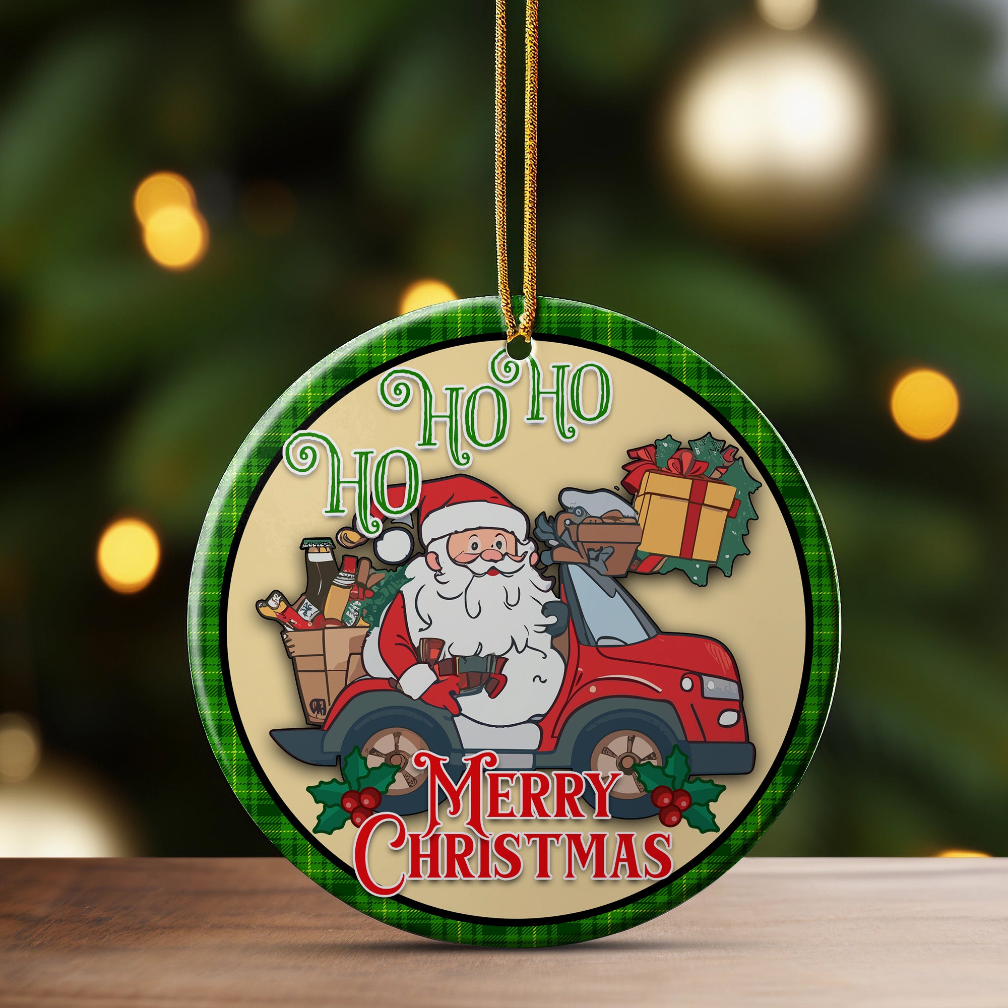 Personalized Santa Claus Ceramic Ornament – Handmade Christmas Decor with Customizable Festive Designs - Image 3