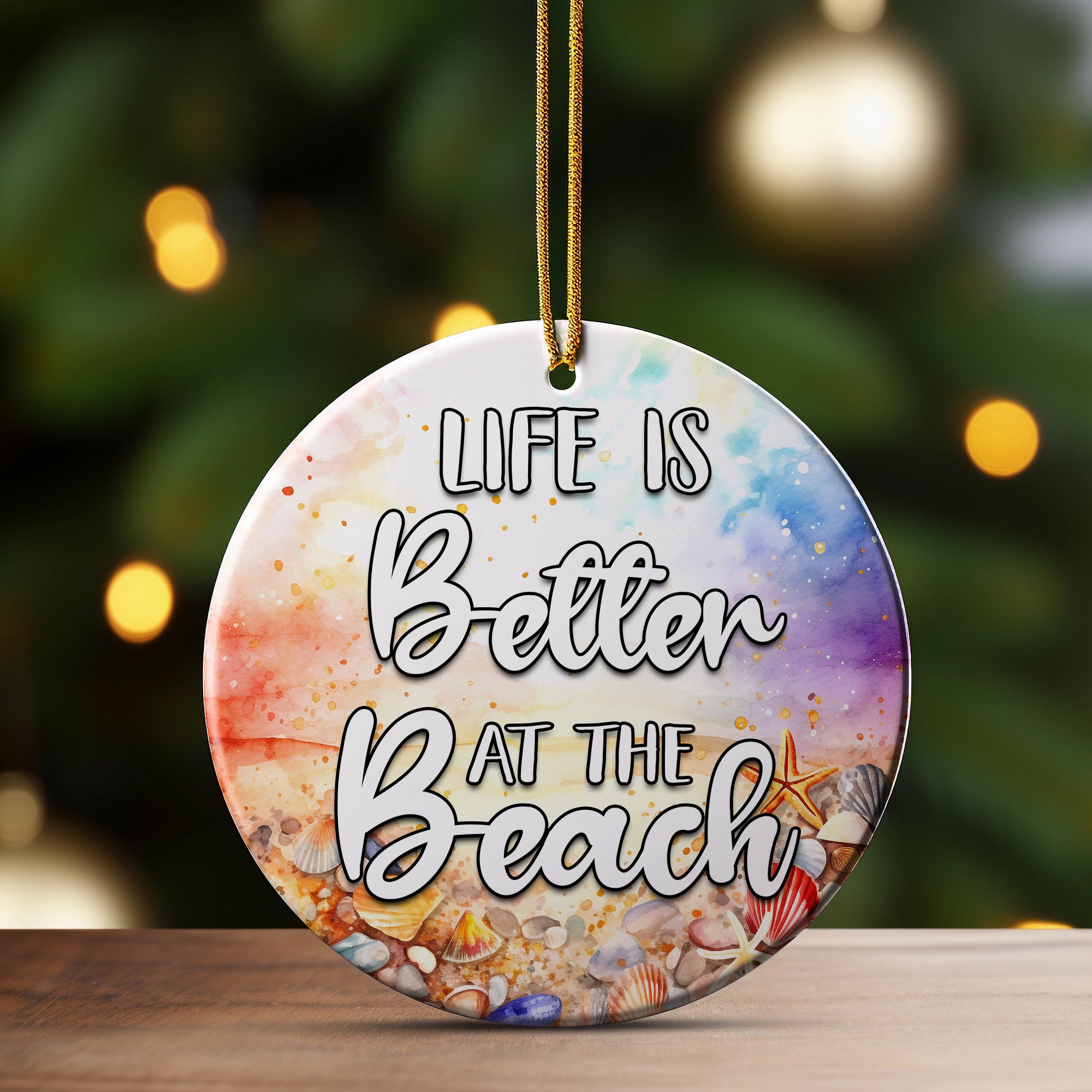 Personalized "Life is Better at the Beach" Ceramic Ornament – Handcrafted Coastal Decor for Beach Lovers - Image 3