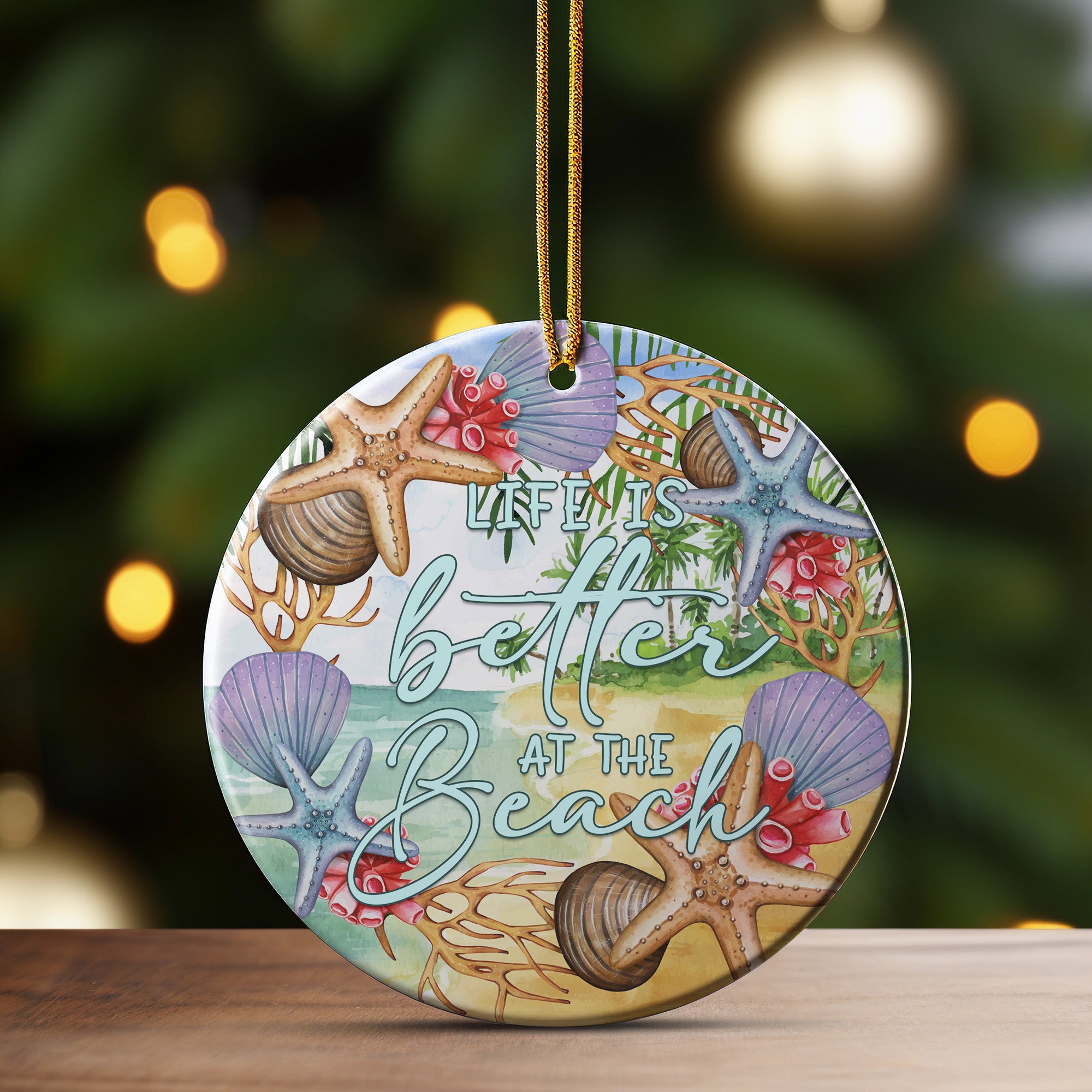 Personalized Coastal Ceramic Ornament - "Life is Better at the Beach" - Handcrafted Ocean-Themed Gift for Beach Lovers - Image 3