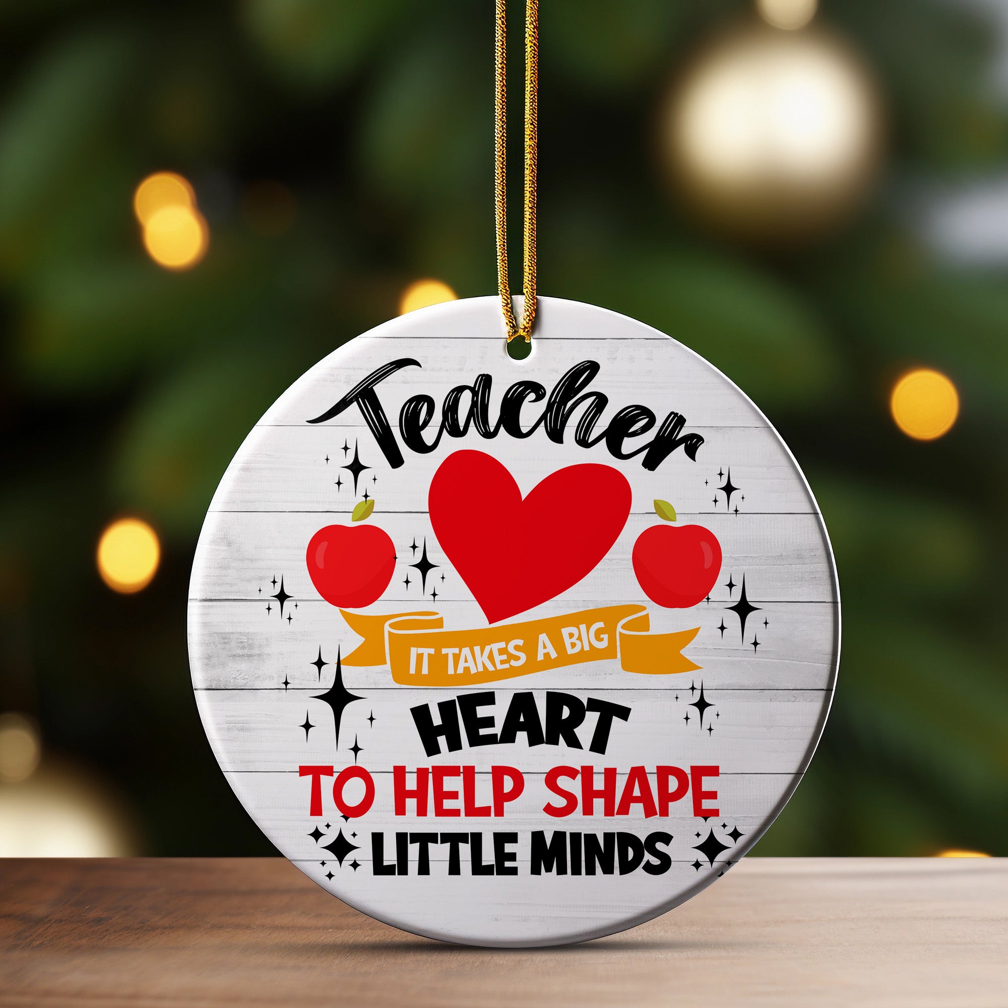Personalized Teacher Appreciation Ceramic Ornament – Heartfelt Handmade Keepsake for Educators - Image 3