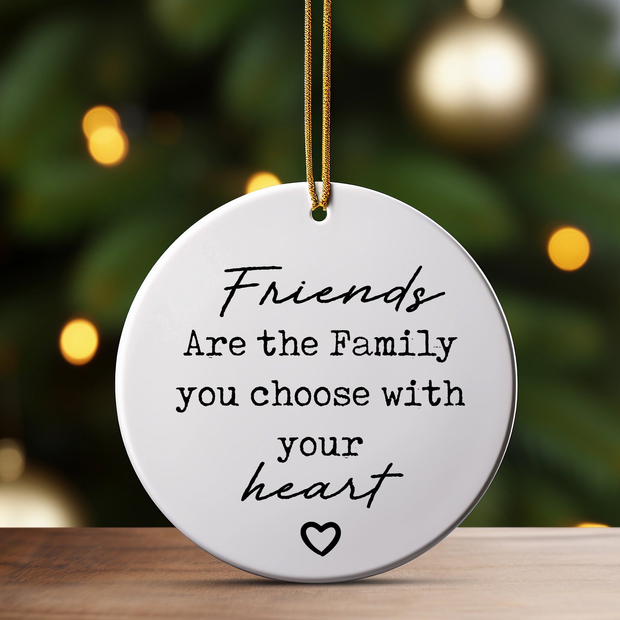 Personalized "Friends Are the Family" Ceramic Ornament - Heartfelt Gift for Loved Ones - Image 3