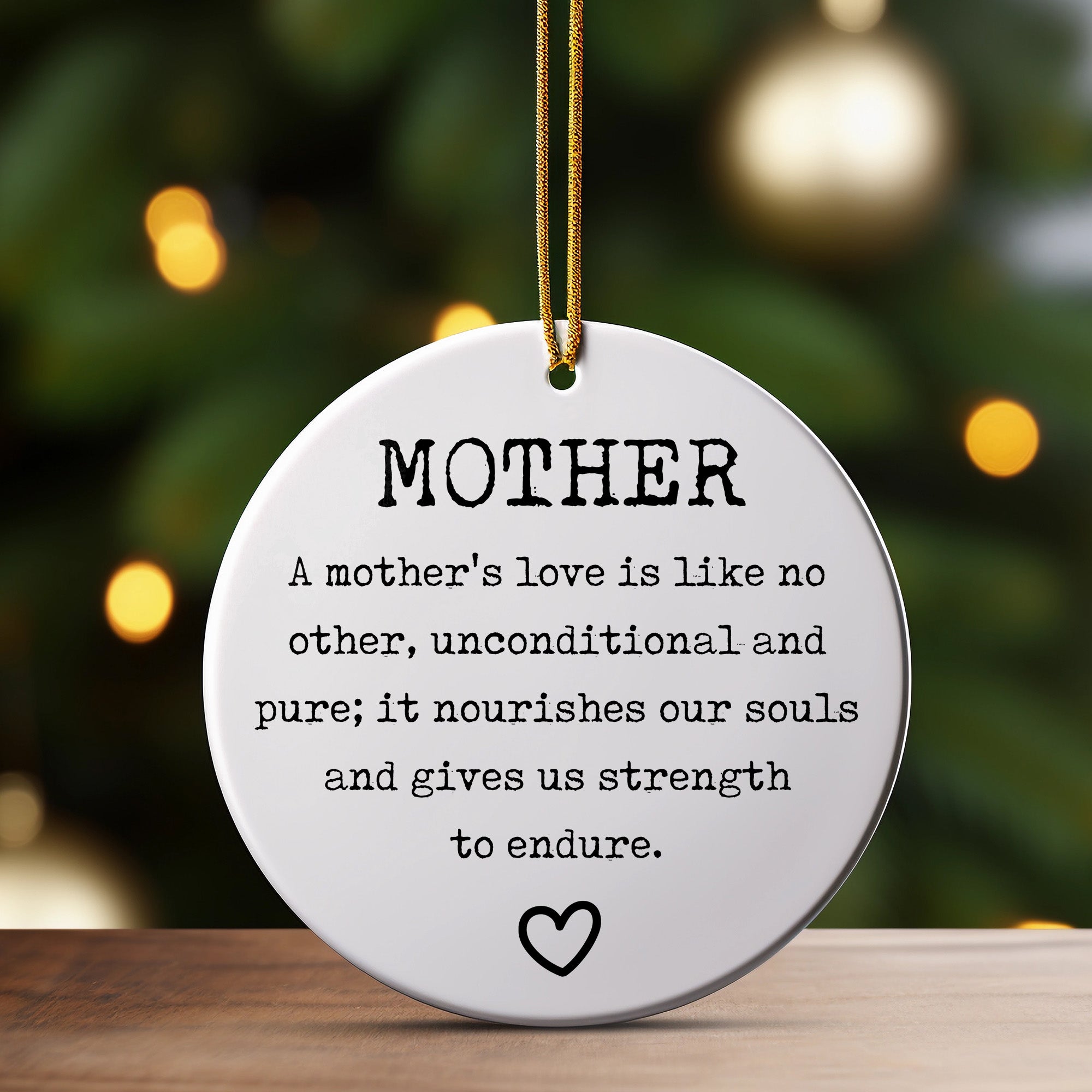 Personalizable Heartfelt Mother Ceramic Ornament – Handmade Christmas Keepsake Gift for Moms, Celebrating Unconditional Love - Image 3