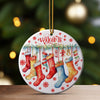 Personalized Ceramic Christmas Ornament with Colorful Stockings Design - Perfect Handmade Holiday Gift - Image 3