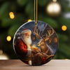 Personalized Santa & Reindeer Ceramic Ornament – Handmade Holiday Keepsake Perfect for Christmas Gift-Giving - Image 3