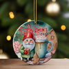 Personalized Peppermint Cocoa Christmas Ornament – Handmade Ceramic Gift with Festive Gnome Design - Image 3