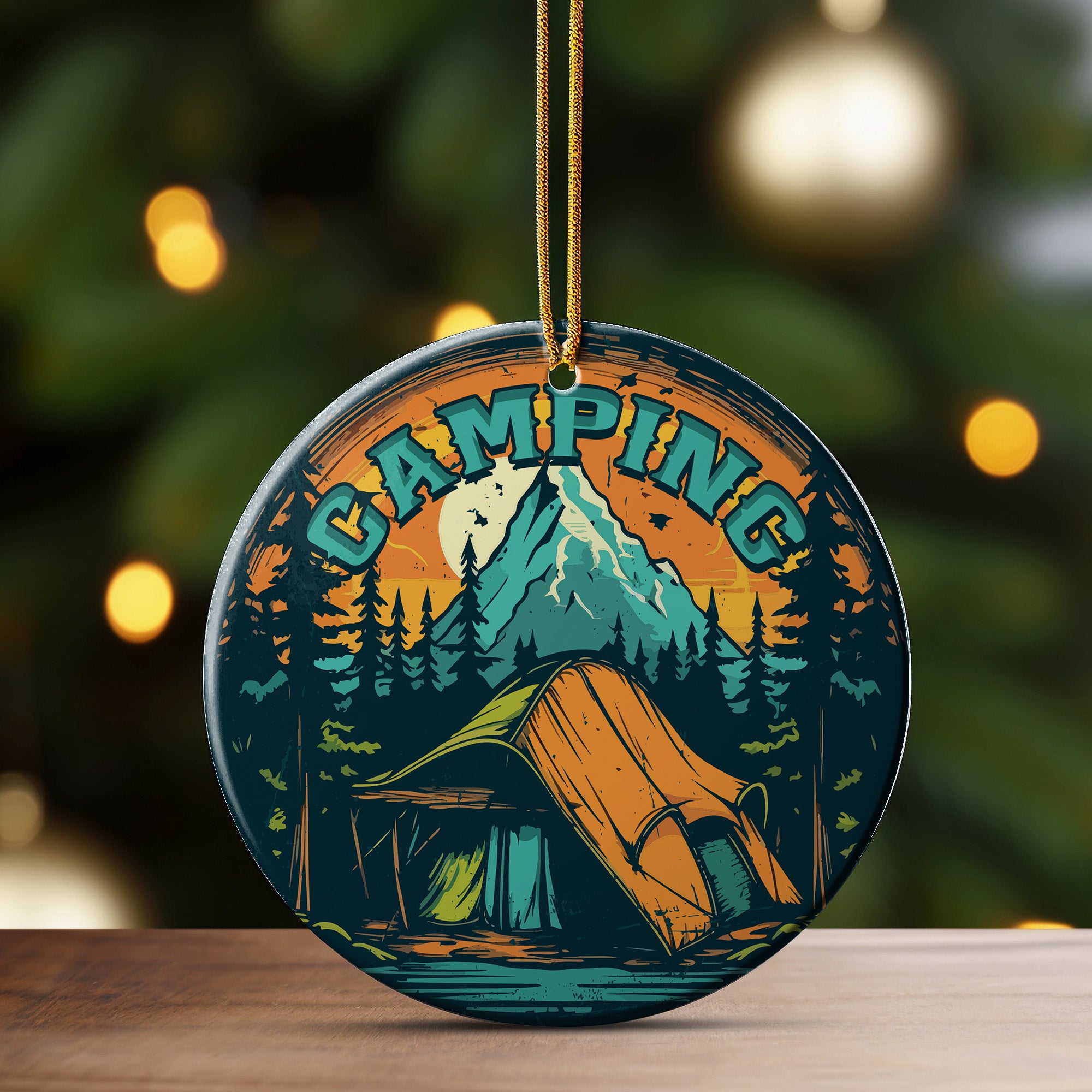 Personalized Ceramic Camping Ornament – Handcrafted Mountain Tent Design for Outdoor Enthusiasts, Perfect Gift for Nature Lovers - Image 3