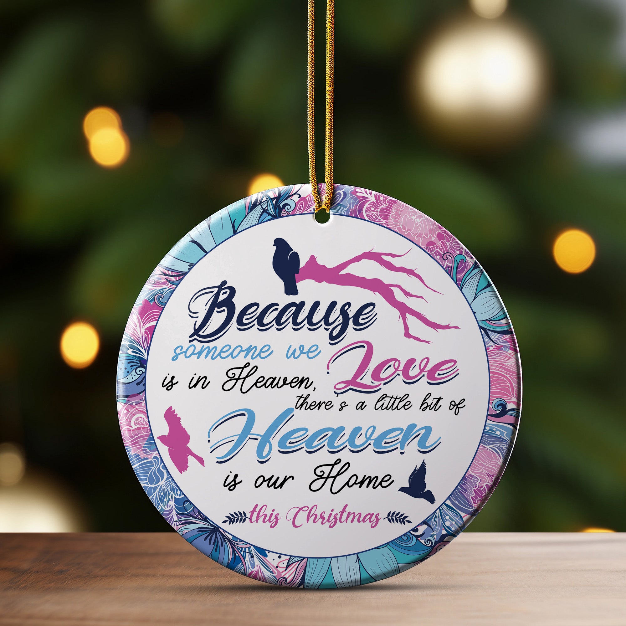 Personalized Memorial Ceramic Christmas Ornament – Customizable Remembrance Keepsake for Home Decoration - Image 3