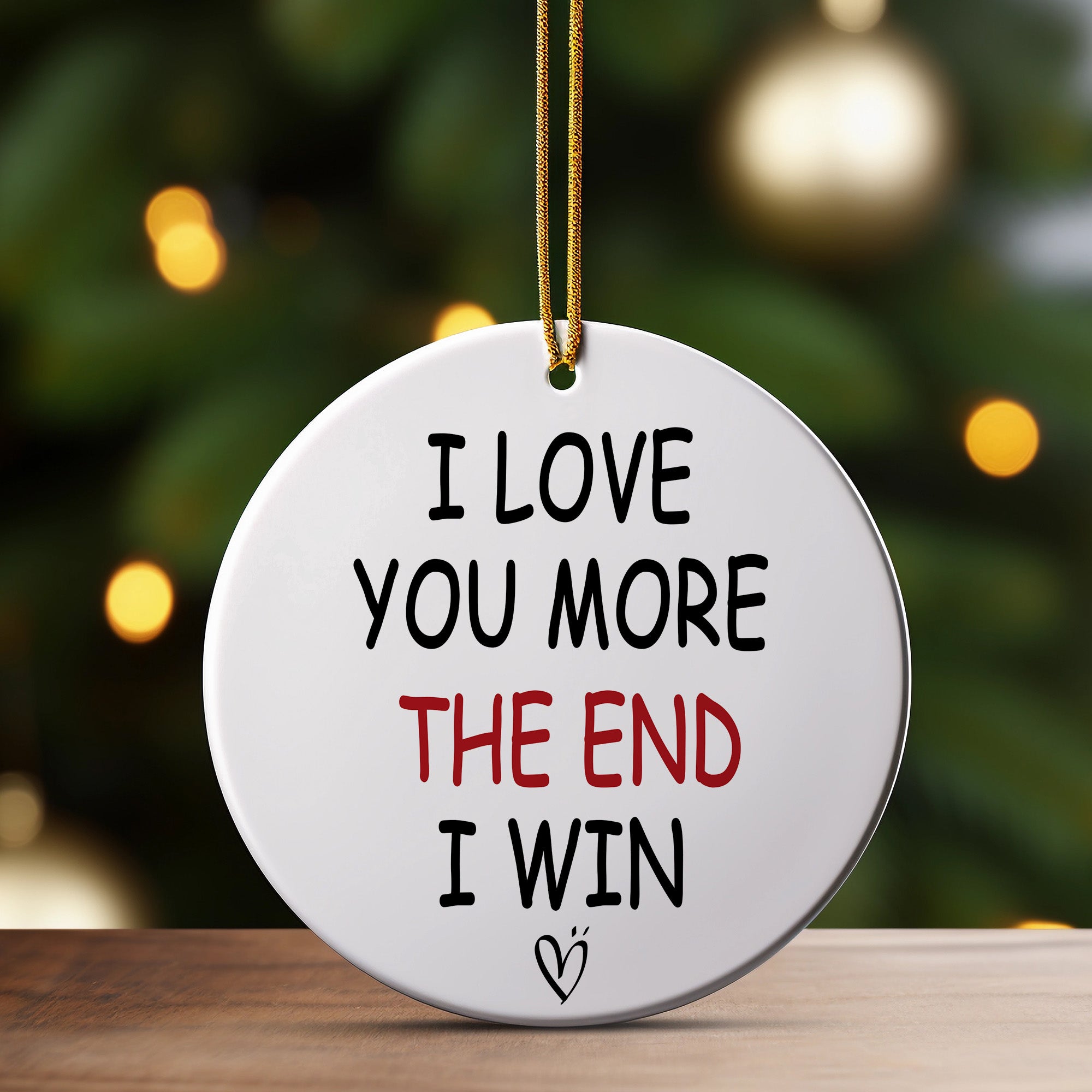 Personalized Ceramic Ornament - "I Love You More" Heartfelt Gift for Loved Ones - Image 3