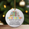 Personalized "Booktrovert" Ceramic Ornament - Vibrant Book Lover's Gift with Customization Options - Image 3