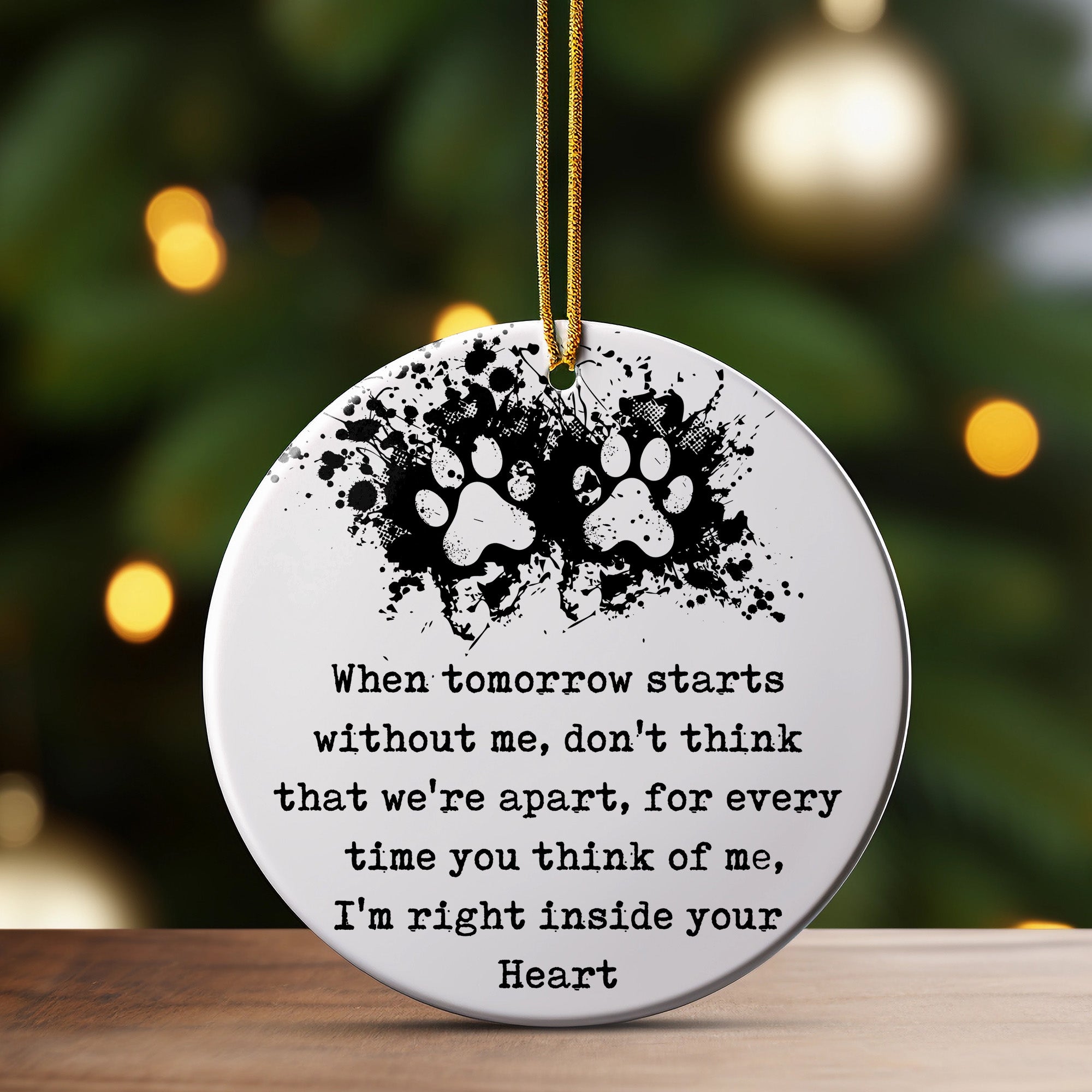 Personalized Pet Memorial Ceramic Ornament - Heartfelt Pet Loss Keepsake Gift with Paw Print Design - Image 3