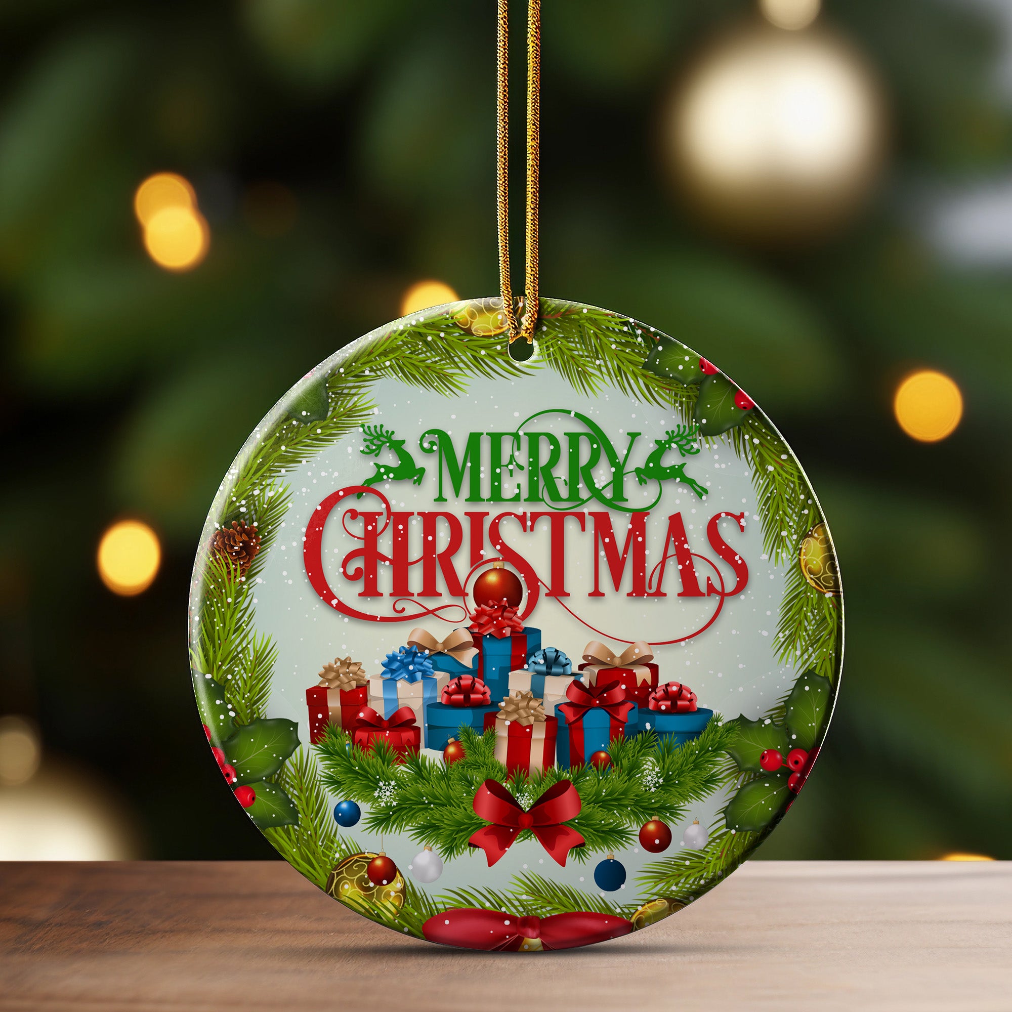 Personalized Merry Christmas Ceramic Ornament - Handcrafted Gift with Custom Options for a Festive Touch - Image 3