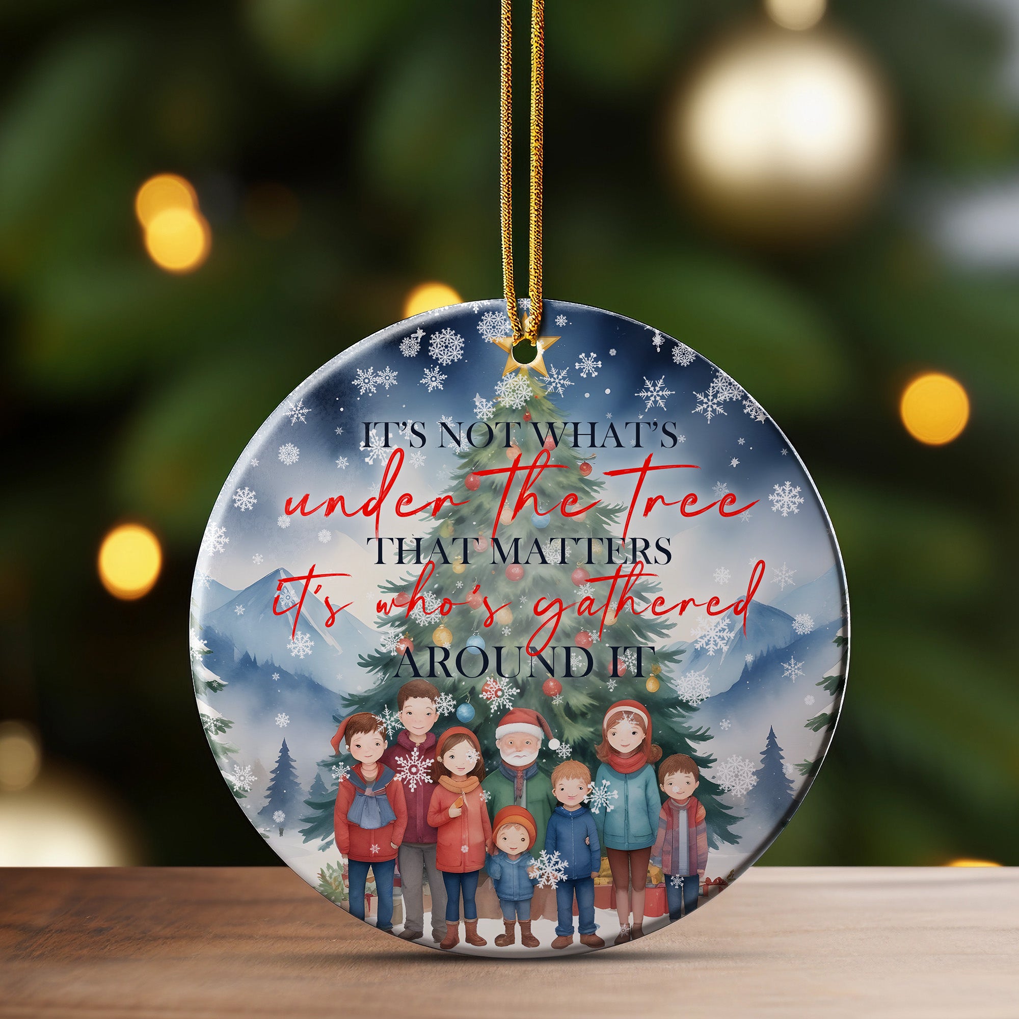 Heartfelt Family Christmas Ornament – Personalized Ceramic Keepsake with Customizable Design for Cherished Holiday Memories - Image 3
