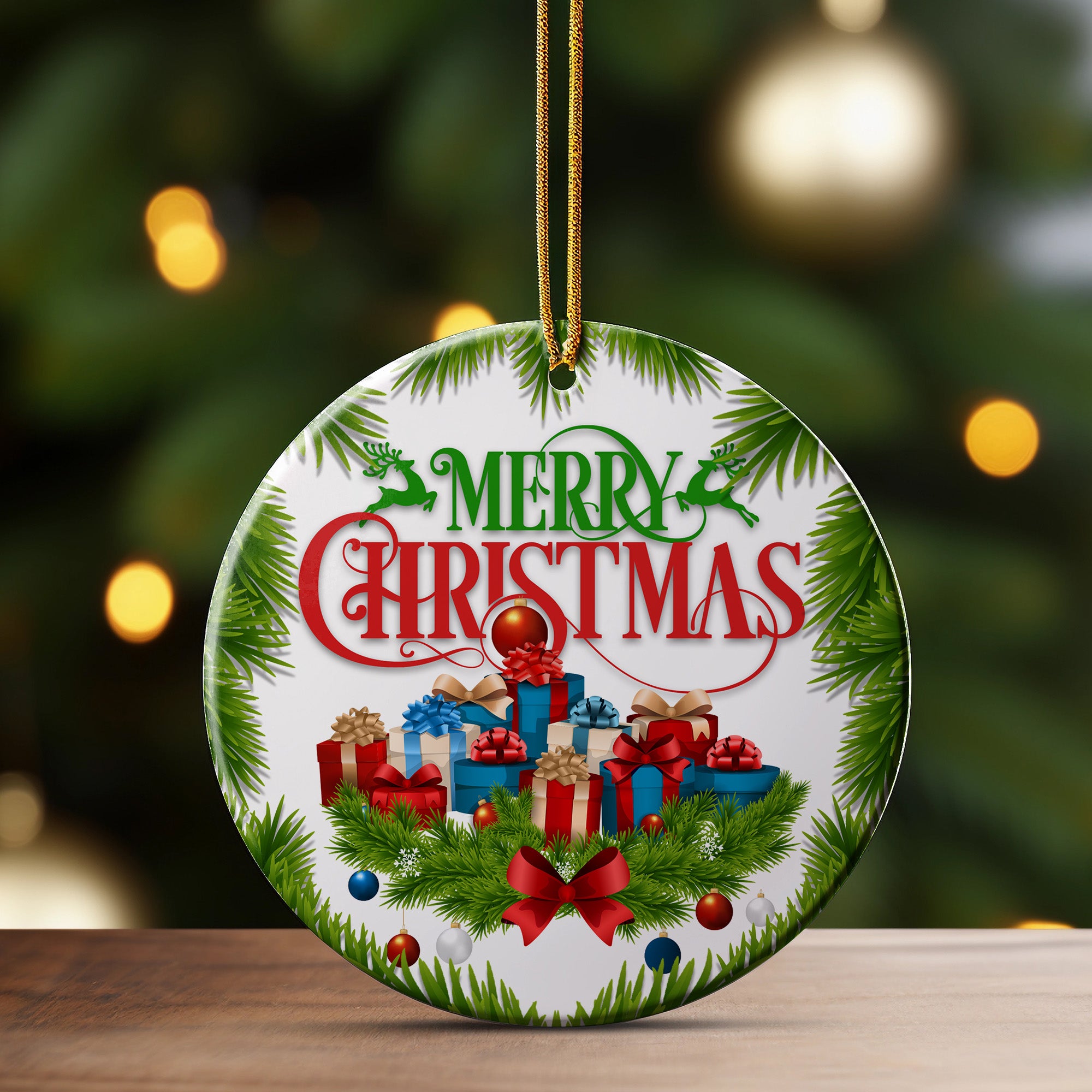 Personalized Merry Christmas Ceramic Ornament – Handcrafted Holiday Décor with Festive Design and Customization Options for Perfect Gift-Giving - Image 3