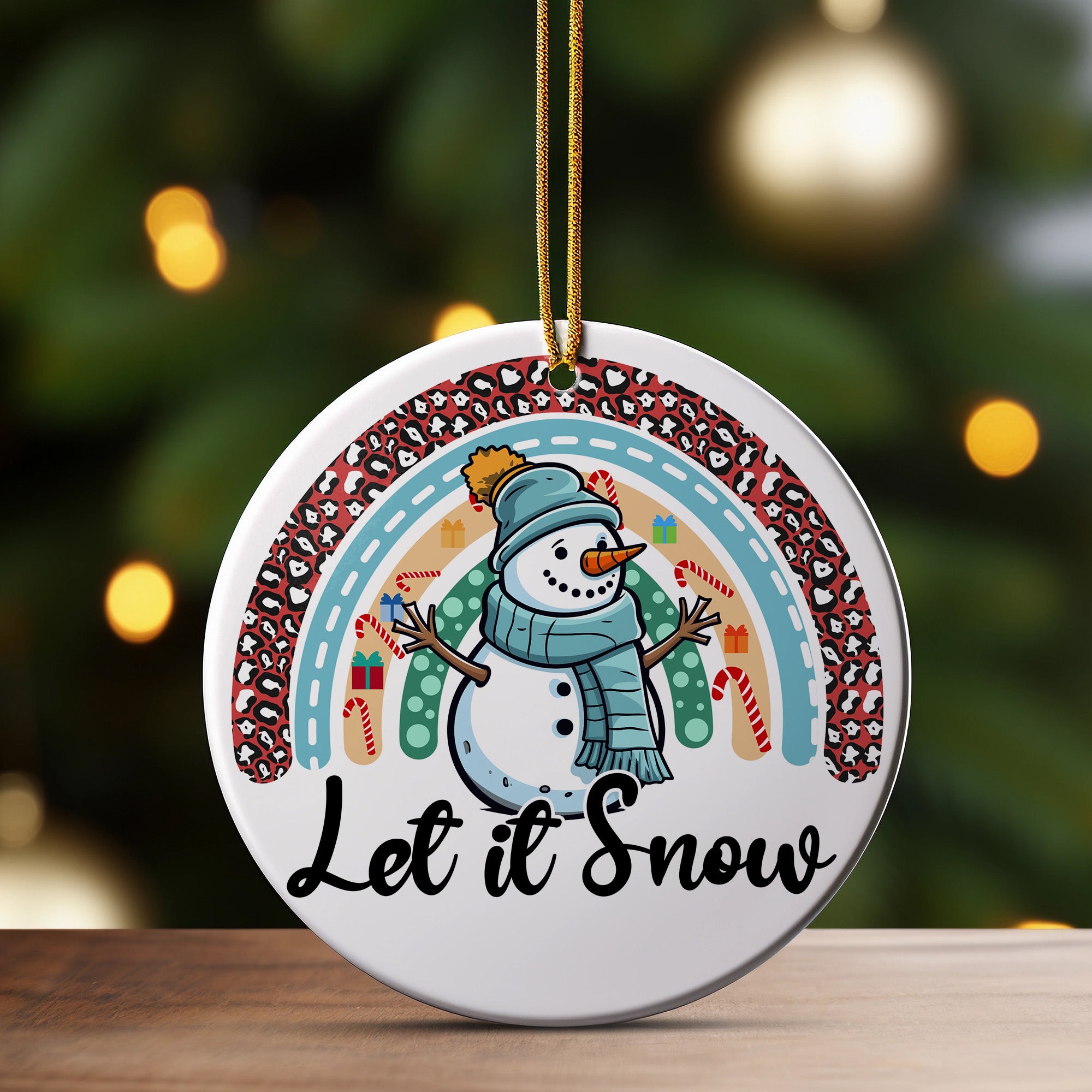 Personalized "Let it Snow" Ceramic Ornament - Handcrafted Snowman Keepsake for Christmas & Gifts - Image 3