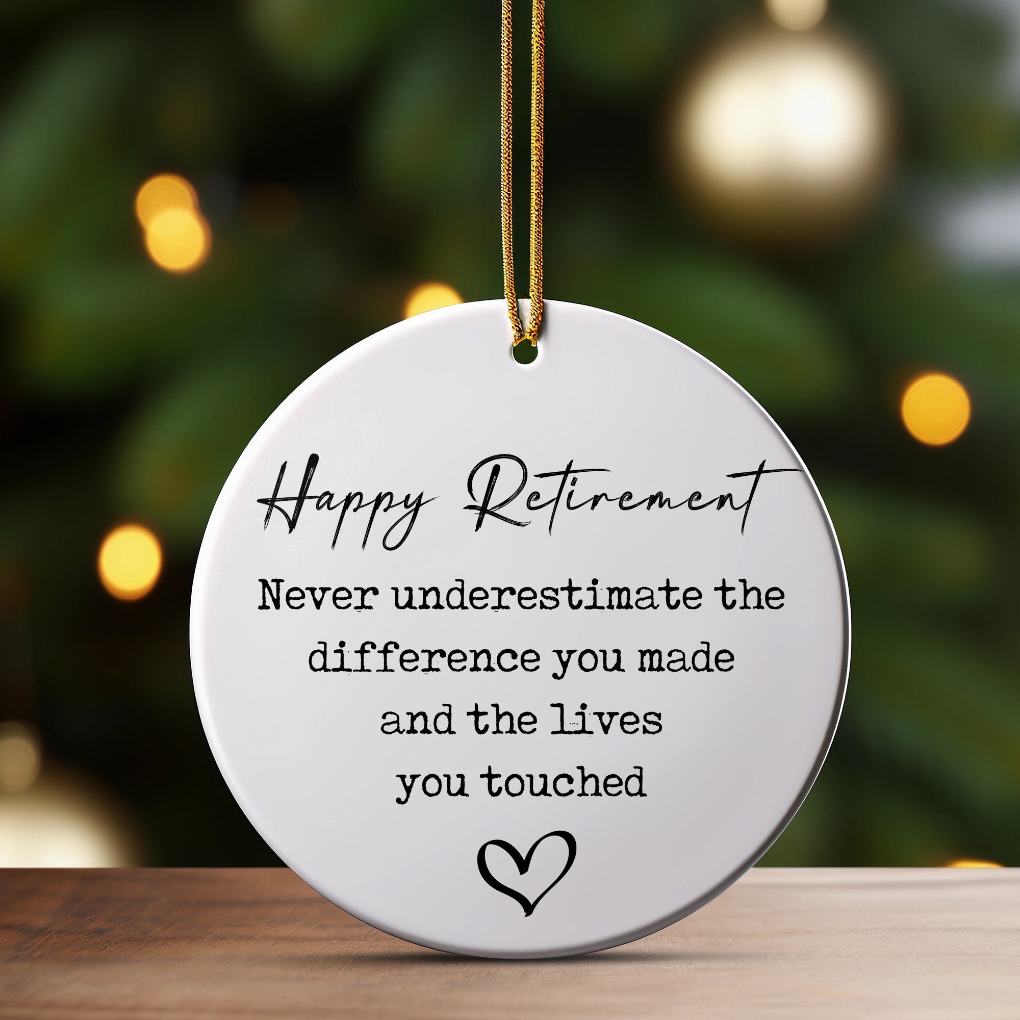 Personalized Happy Retirement Ceramic Ornament - Handmade Gift for Loved Ones, Crafted with Love and Attention to Detail - Image 3