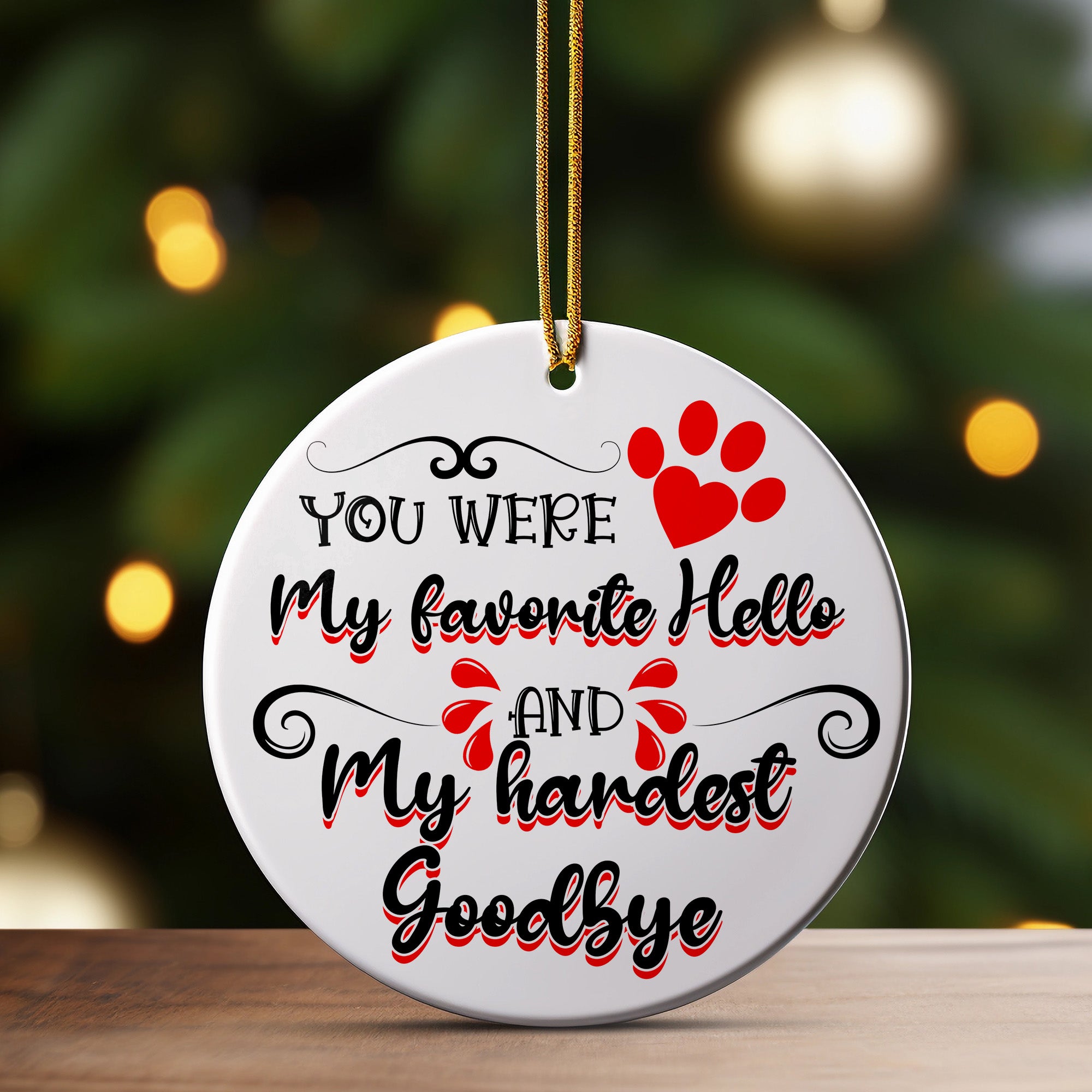 Personalized Pet Memorial Ceramic Ornament – Heartfelt Tribute Keepsake with Customizable Text and Elegant Design - Image 3