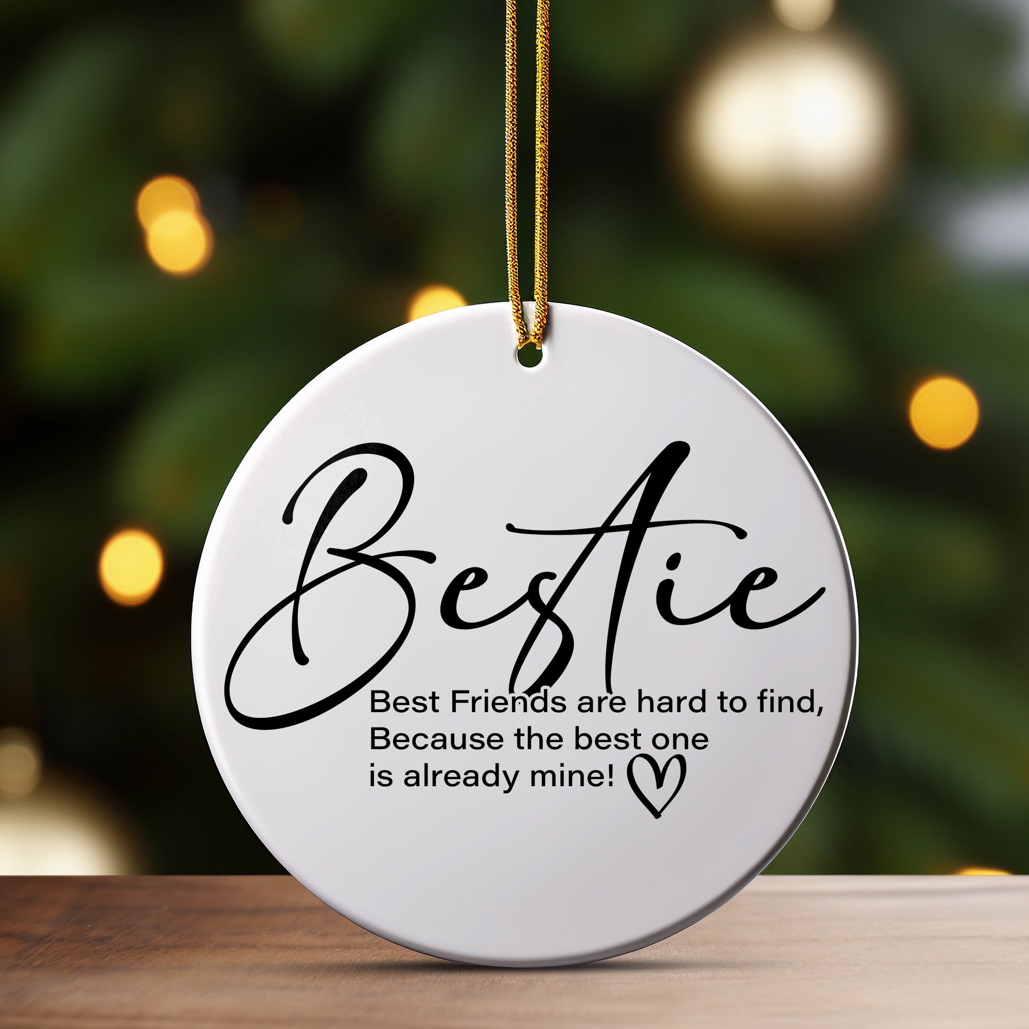 "Personalized Best Friend Ceramic Ornament - Customized Keepsake for Special Friendship Moments" - Image 3