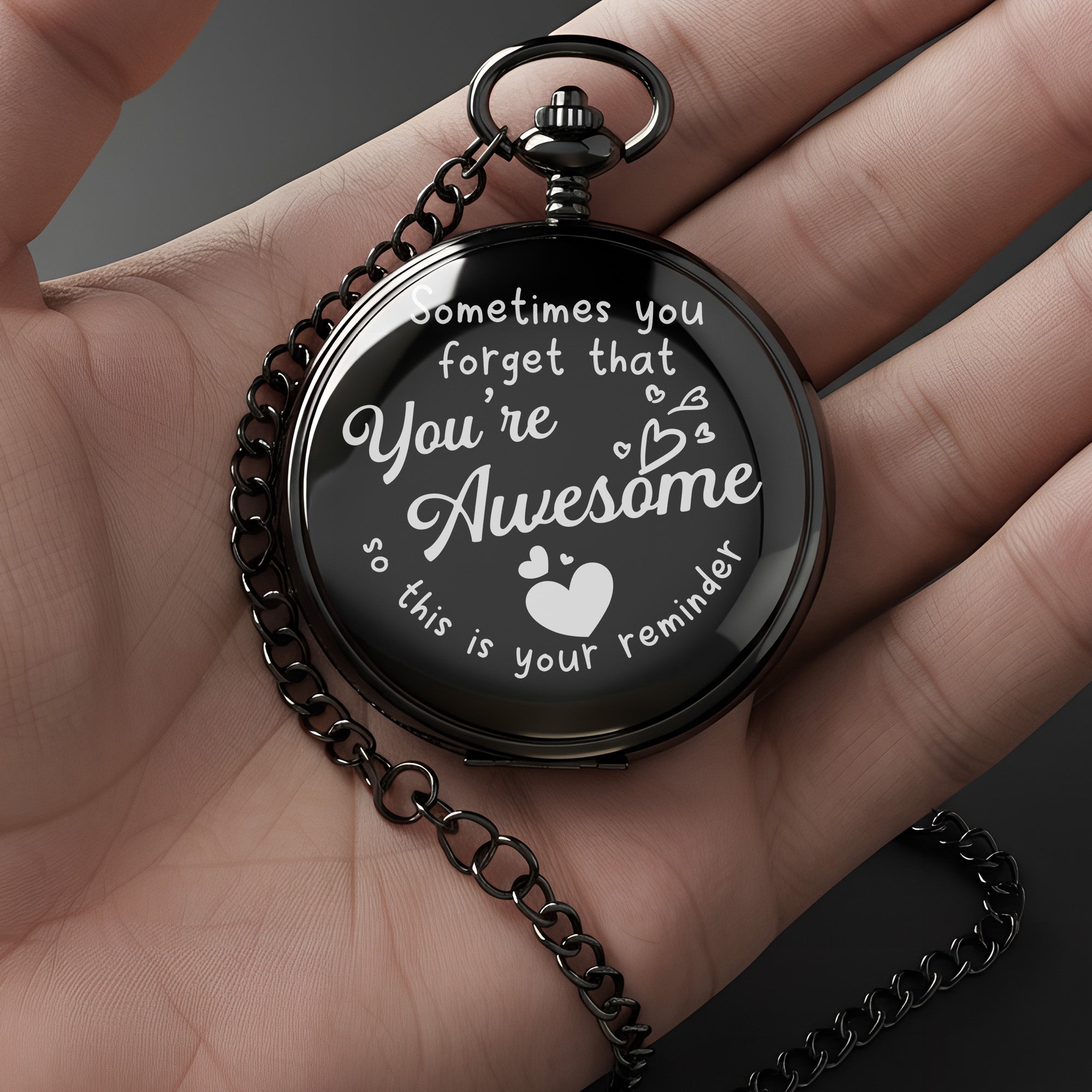Personalized Inspirational Pocket Watch - Handcrafted Gift with Heartfelt Engraving | Perfect for Loved Ones - Image 3