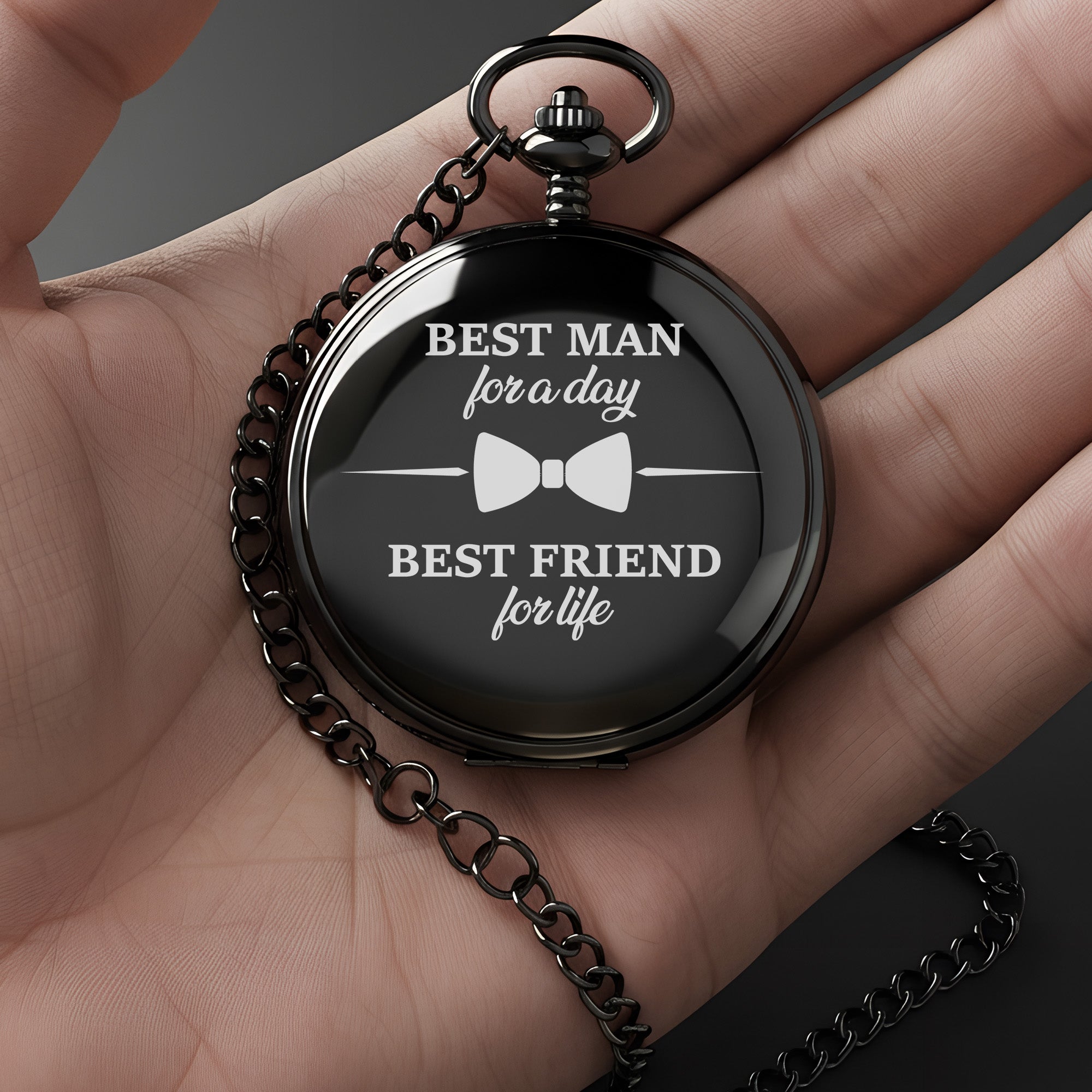 Personalized Engraved Best Man Pocket Watch – Timeless Gift for Lifelong Friendships - Image 3