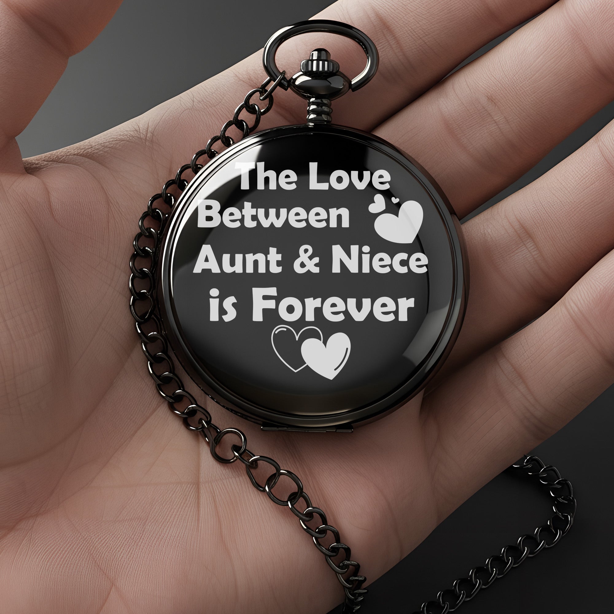 Personalized Aunt-Niece Pocket Watch - Timeless Handmade Gift with Elegant Design and Heartfelt Message - Image 3