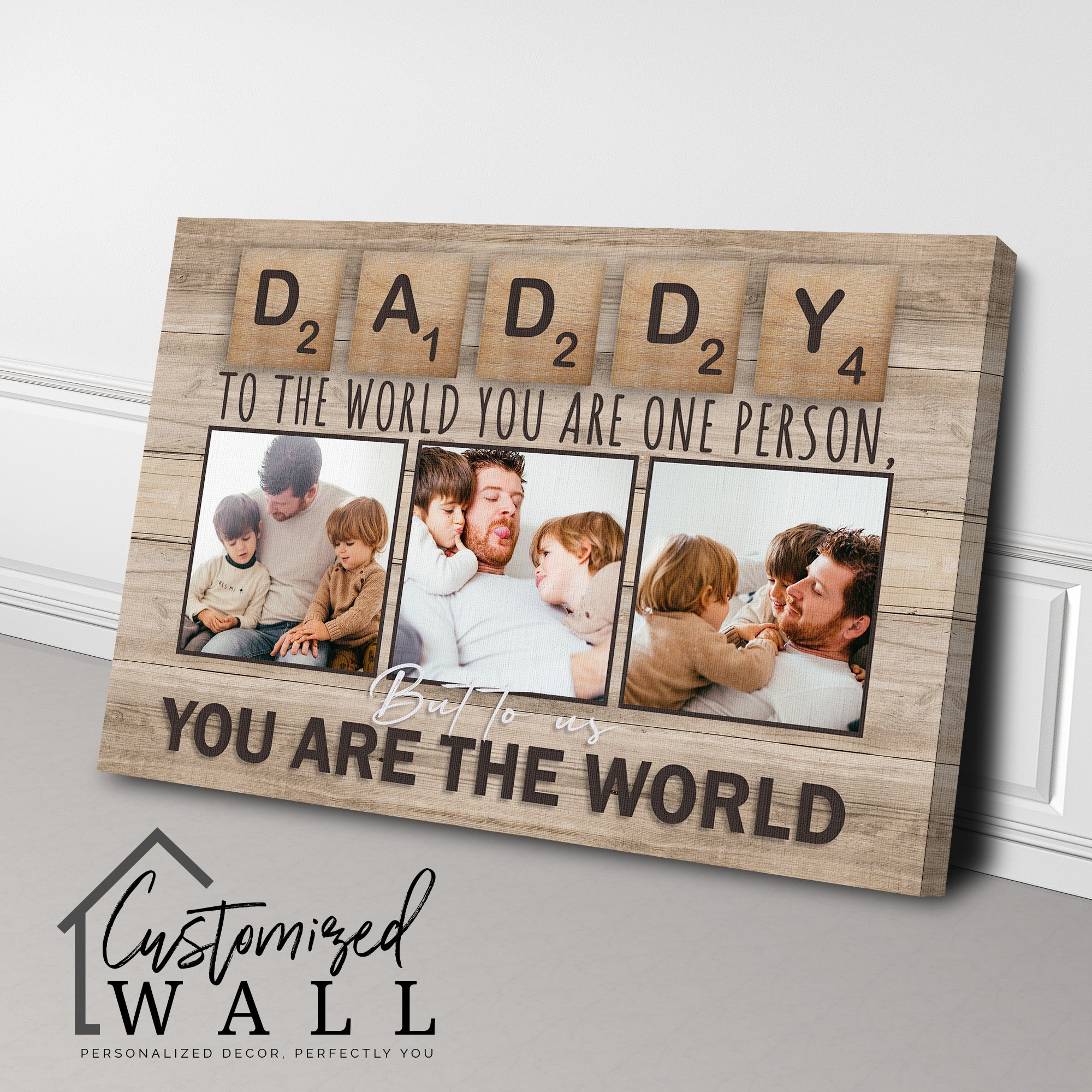 Personalized Daddy Canvas Art with Photos and Heartfelt Message - Custom Gift for Father's Day, Birthday, or New Dad - Image 3