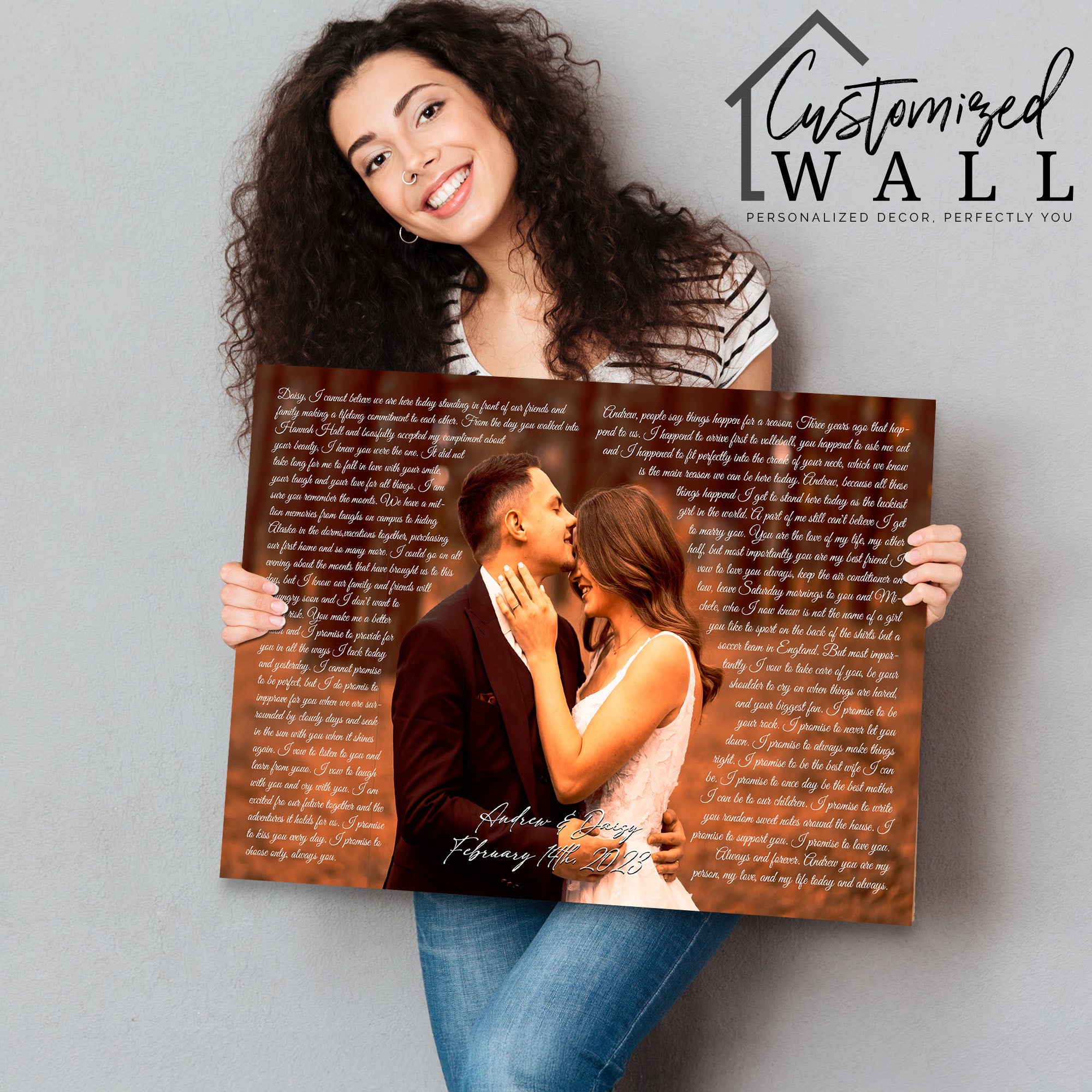 Custom Wrapped Canvas with Romantic Photo and Text for Personalized Wedding or Anniversary Gift – Perfect for Couples, Handmade with Premium Materials - Image 2