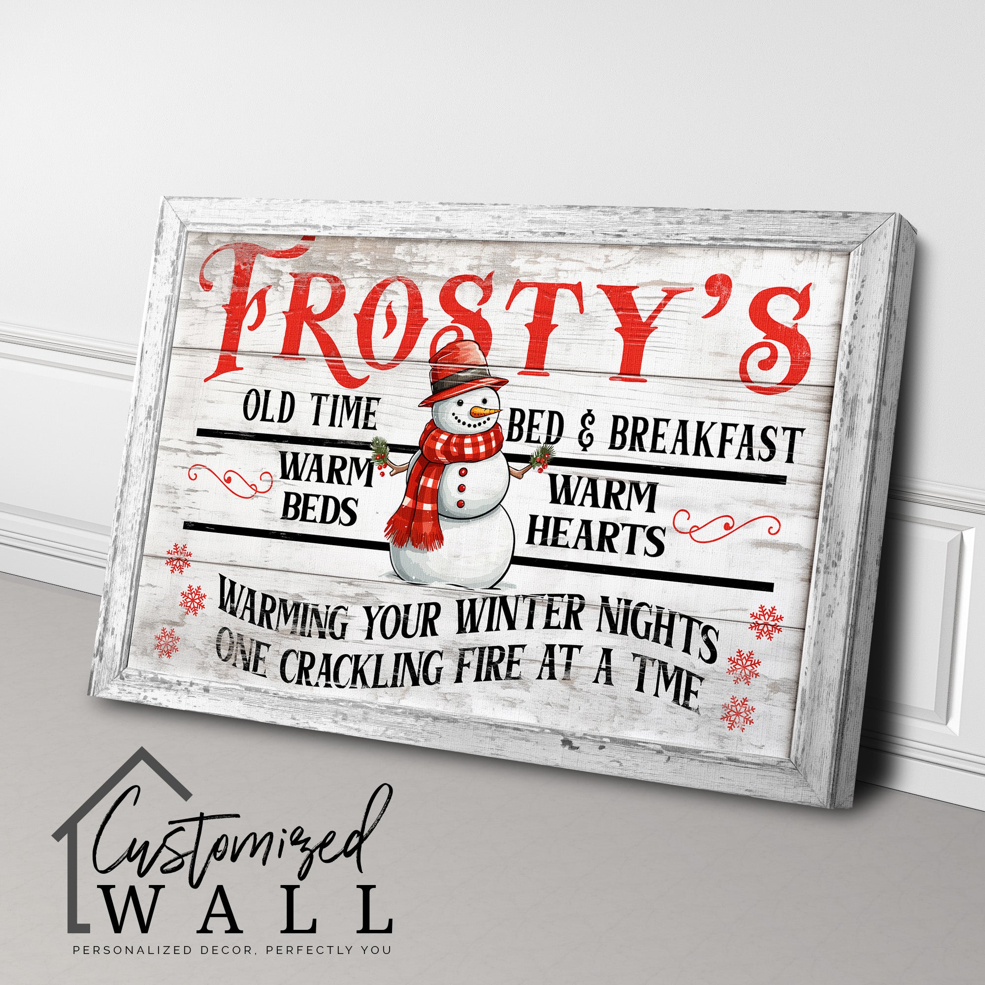 Personalized "Frosty's Old Time Bed & Breakfast" Wrapped Canvas - Custom Winter Home Decor Gift for Warm Hearts and Cozy Nights - Image 3