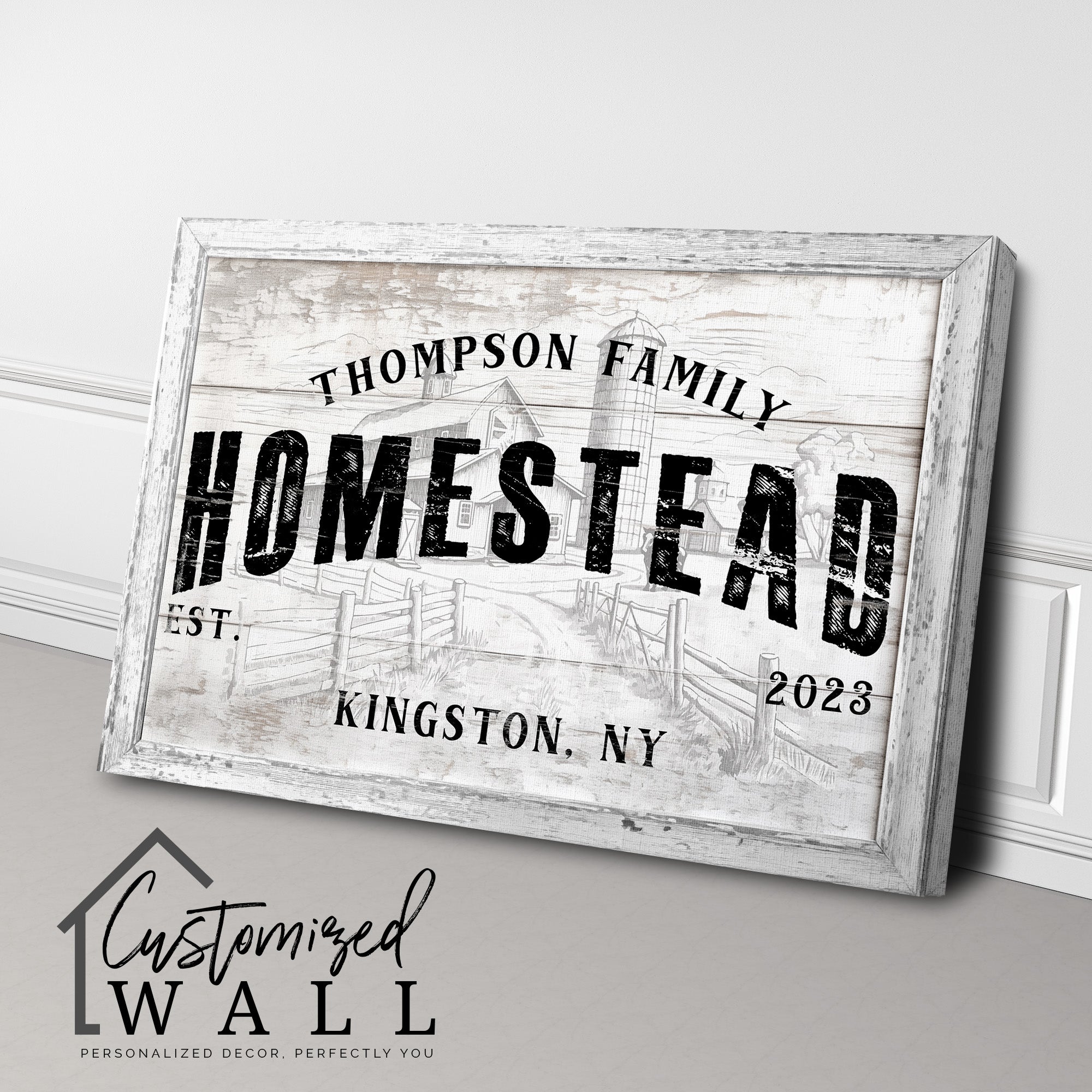 Personalized Rustic Farmhouse Family Name Canvas Sign - Customizable Homestead Wall Art for Home Decor or Gift - Image 3