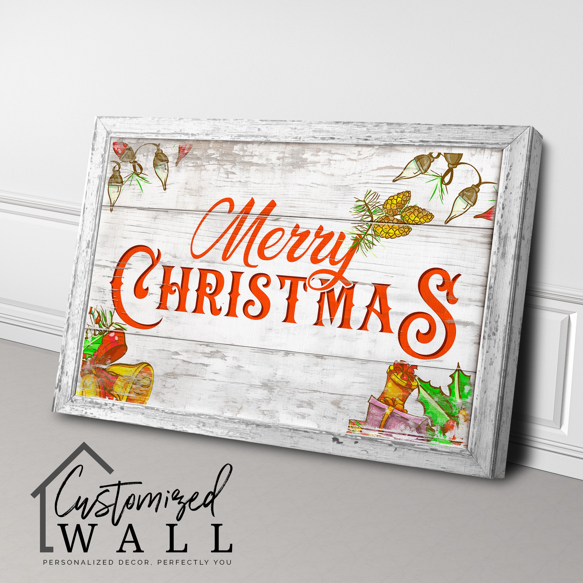 Personalized Rustic Christmas Wall Art: Handmade Wrapped Canvas with Holiday Greetings – Perfect for Gift-Giving - Image 3