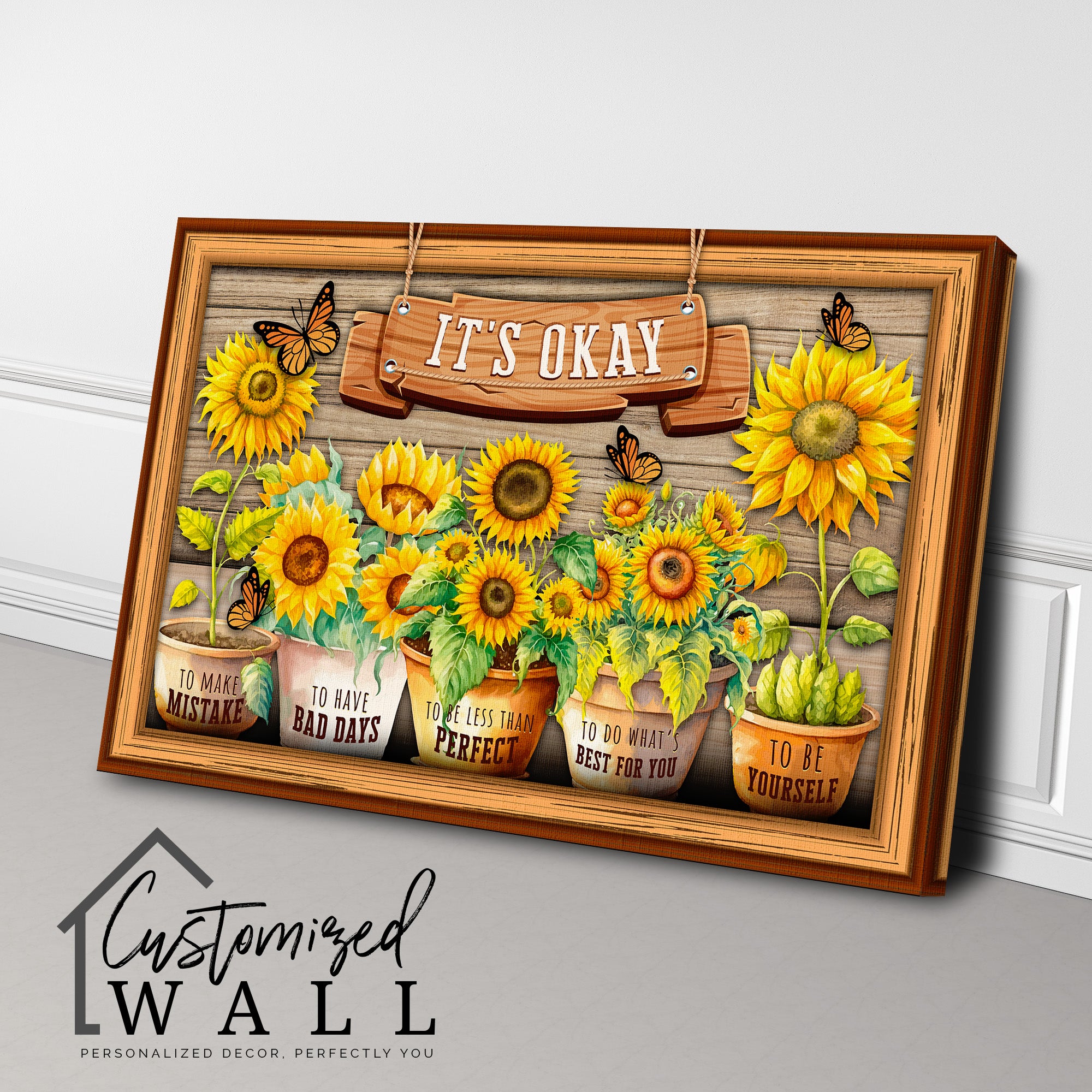 Personalized Sunflower Inspirational Canvas Wall Art - Handmade Motivational Gift for Home Decor - Image 3