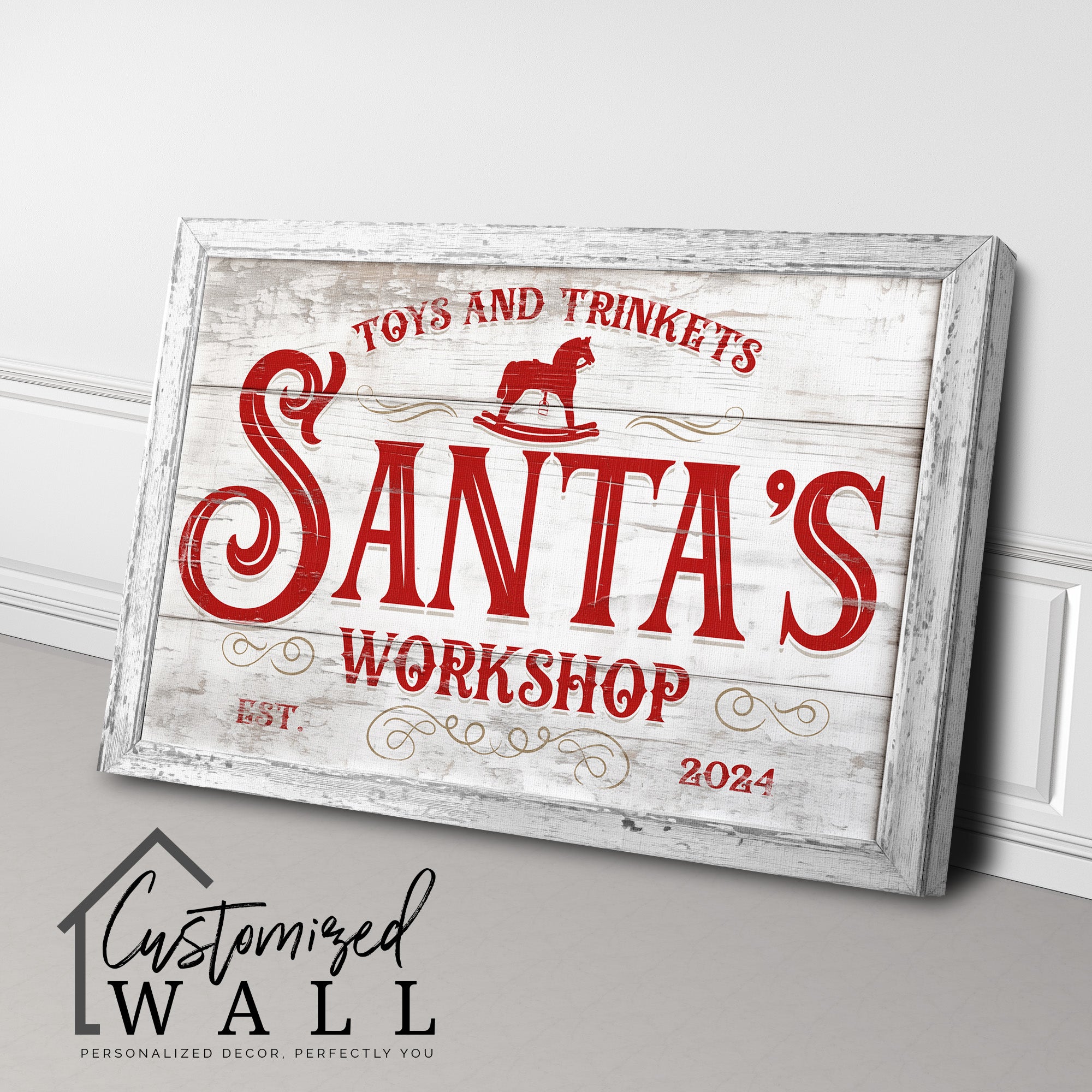 Personalized Santa's Workshop Handmade Wrapped Canvas – Custom Name Design, Perfect Christmas Decor or Gift - Image 3