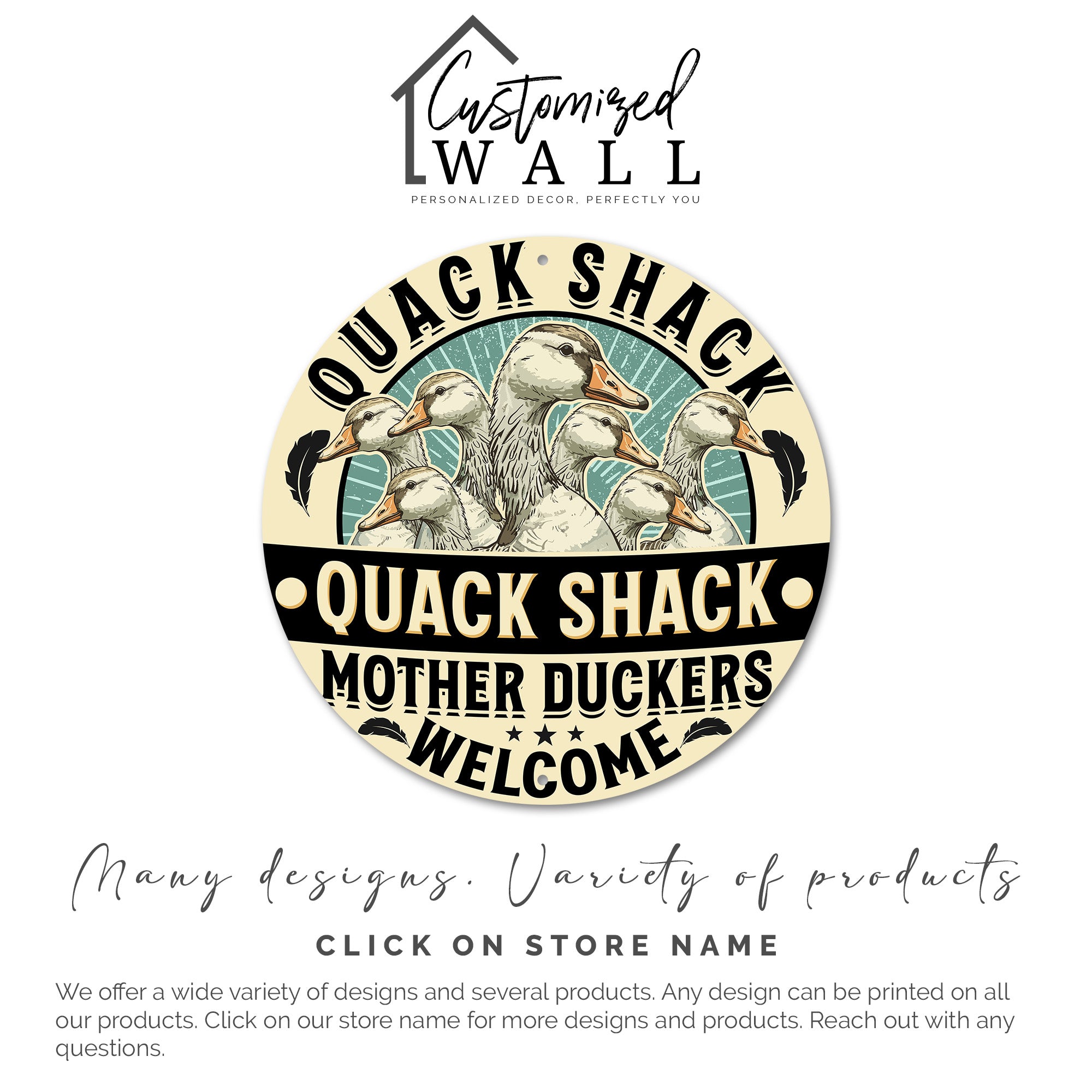 Personalized "Quack Shack" Metal Sign - Custom Duck-Themed Decor for Home, Garden, and Gift-Giving - Image 3