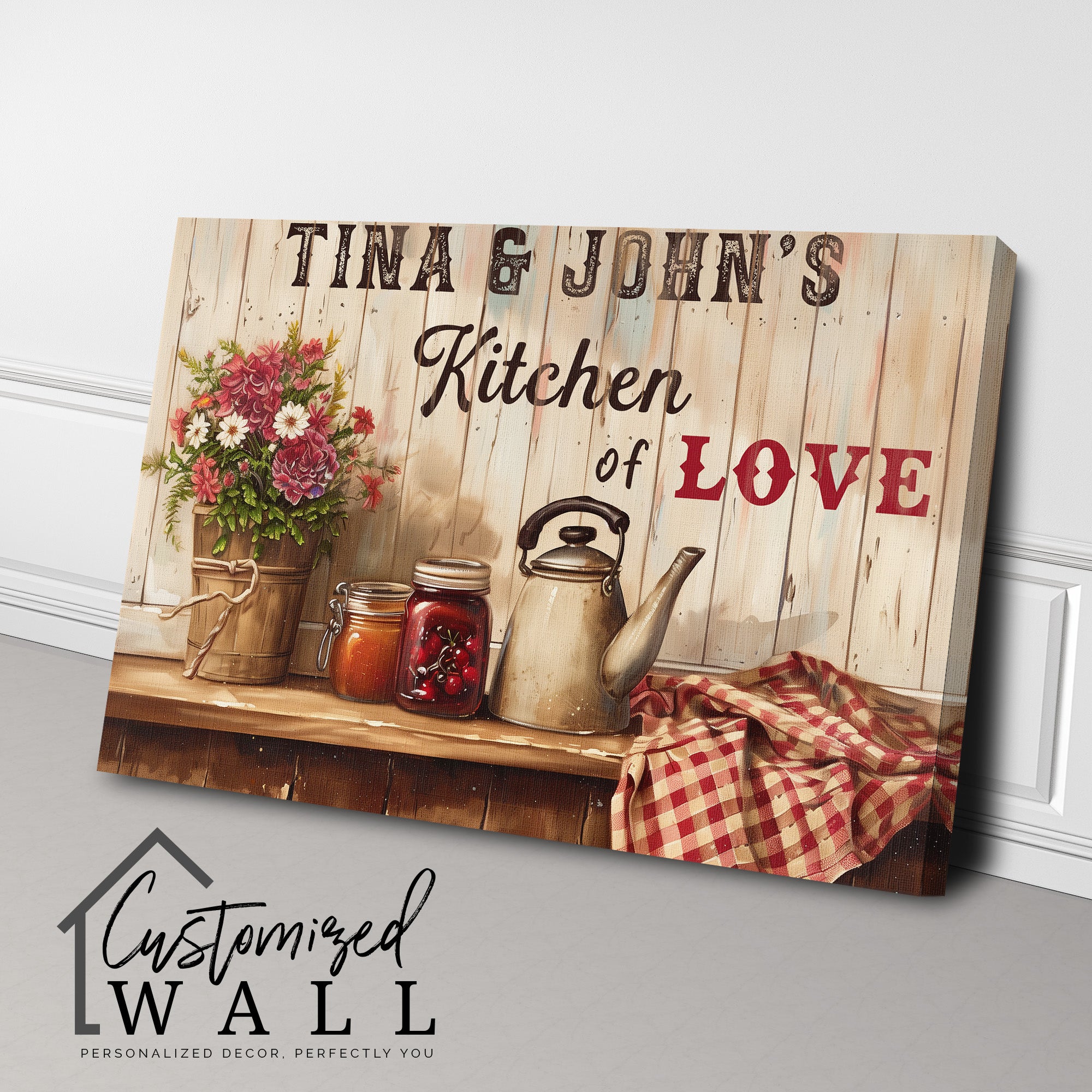 Personalized Rustic Kitchen Canvas Wall Art - Customize Your "Kitchen of Love" with Premium Materials and Heartfelt Design - Image 3
