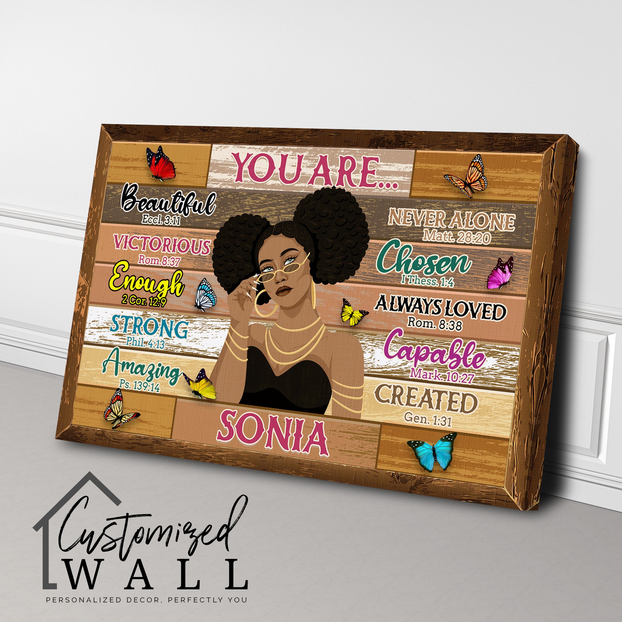 Personalized Inspirational Wrapped Canvas Wall Art - Custom Name & Bible Verses - Perfect Handmade Gift for Her - Image 3