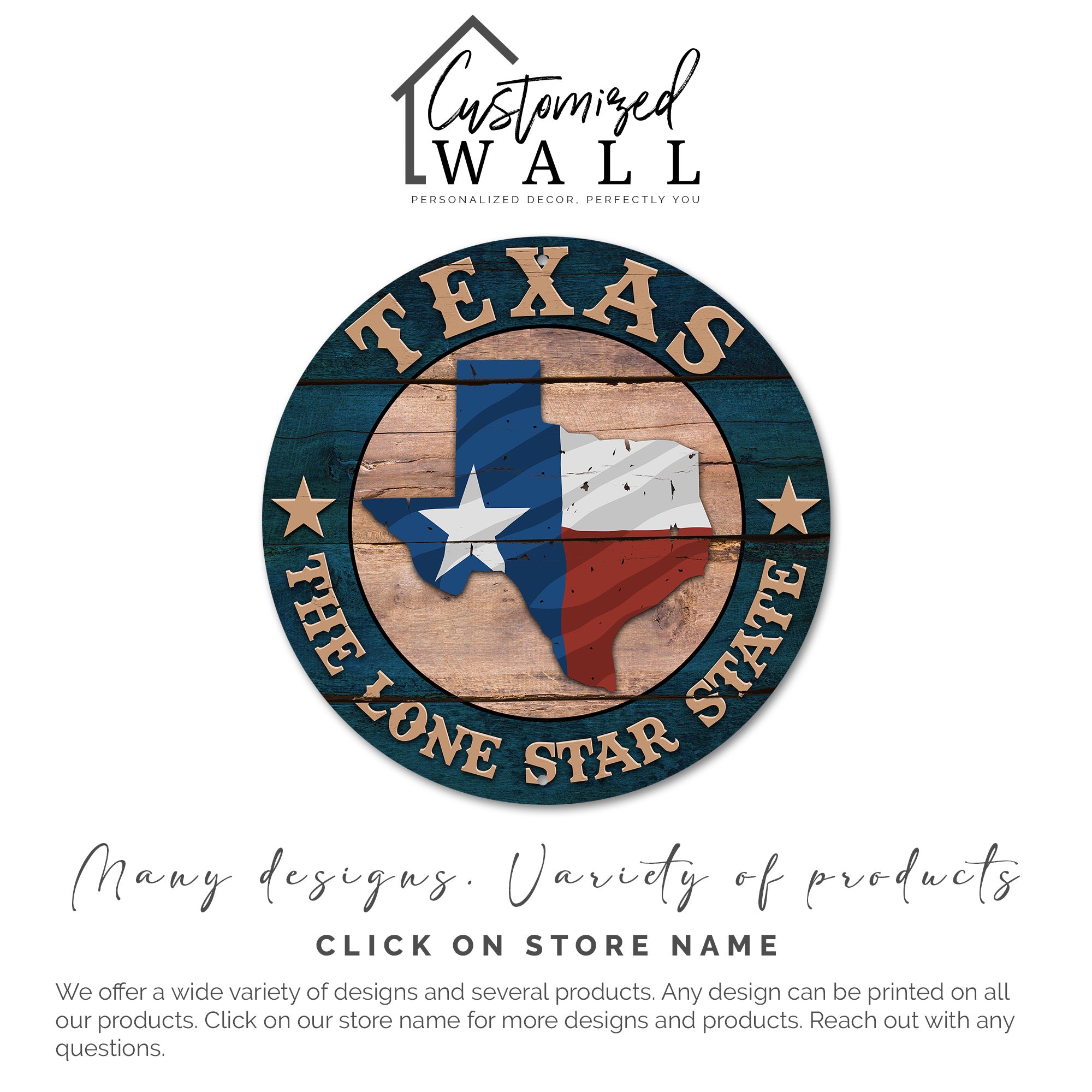 Personalized Texas Metal Sign - Rustic "The Lone Star State" Wall Art with Customizable Options - Perfect for Home Decor and Gifts - Image 3