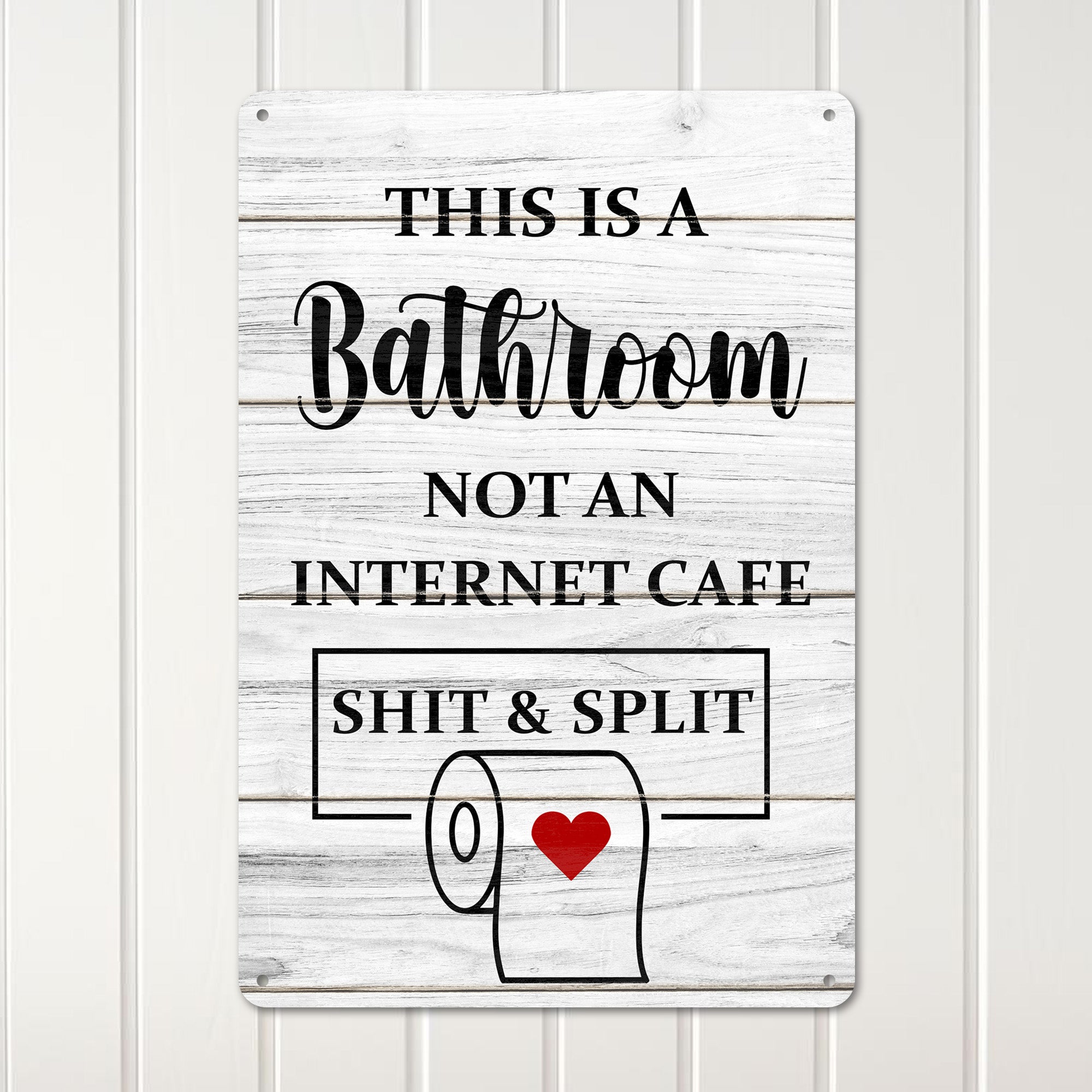 Rustic Bathroom Sign with Funny Quote | Personalized Metal Plaque for Bathroom Décor | Handmade Gift for Friends & Family - Image 2