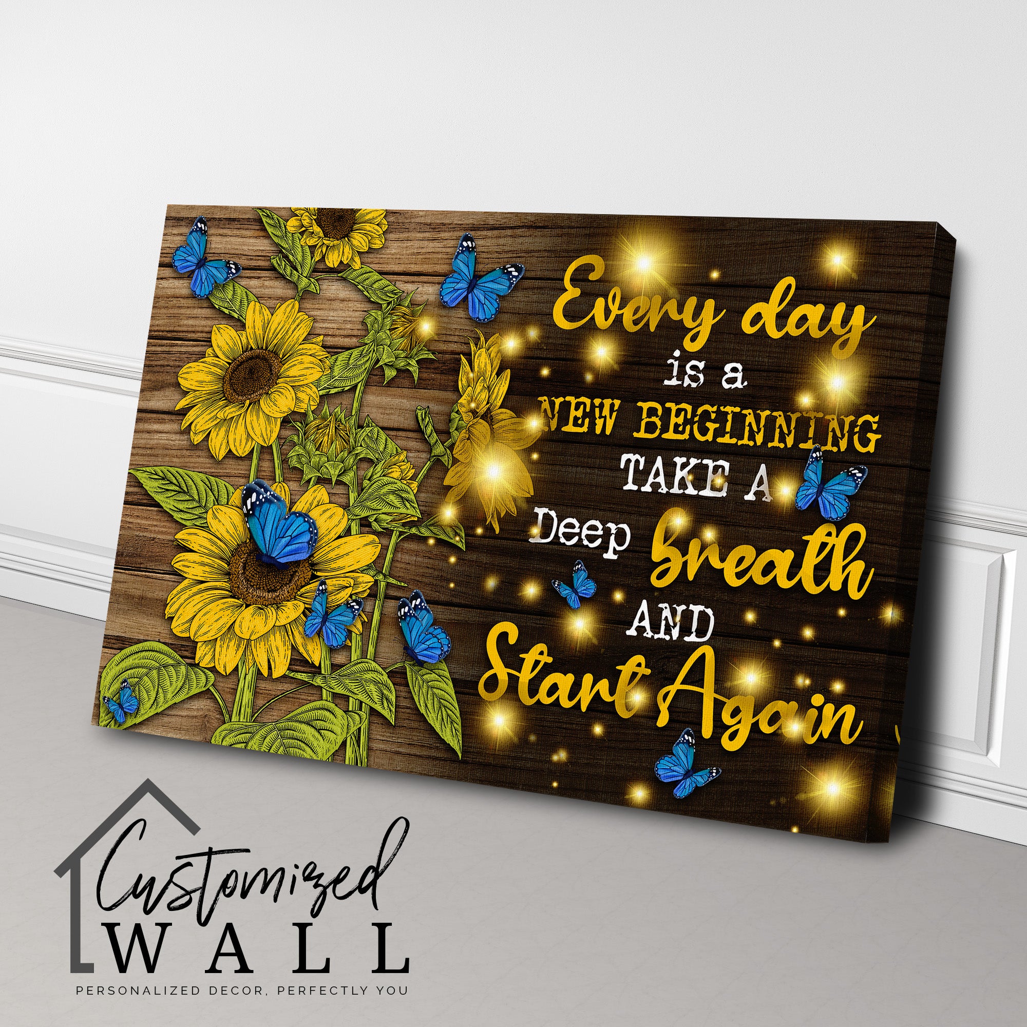 Personalized Inspirational Sunflower and Butterfly Wrapped Canvas - Custom Home Decor for Uplifting Gifts - Image 3