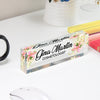 Personalized Acrylic Desk Block with Floral Design - Custom Name Sign for Cosmetologists and Beauty Professionals - Image 4