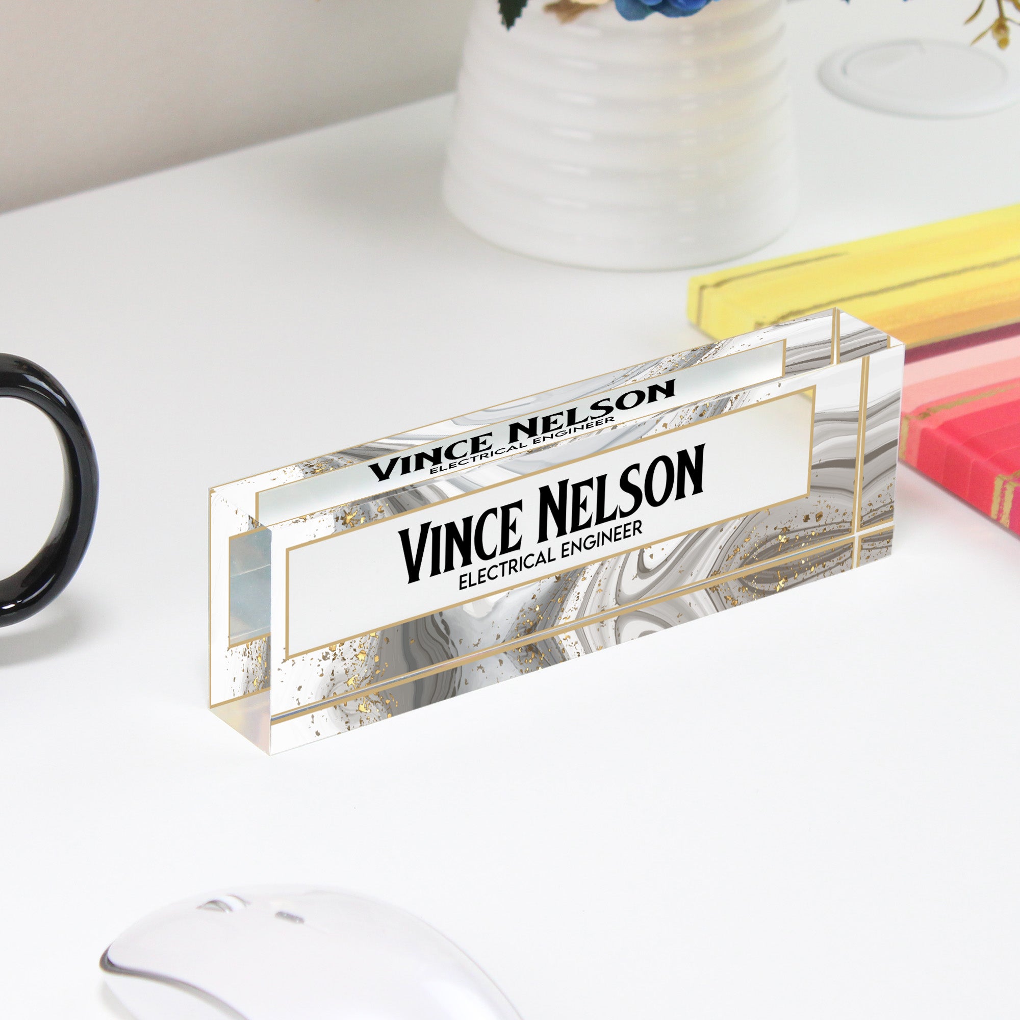 Personalized Acrylic Desk Name Block - Custom Office Décor for Professionals and Gift-Giving - Image 4