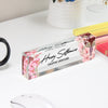 Personalized Floral Acrylic Desk Block - Custom Name Plate for Graphic Designers - Elegant Office Decor and Gift - Image 4